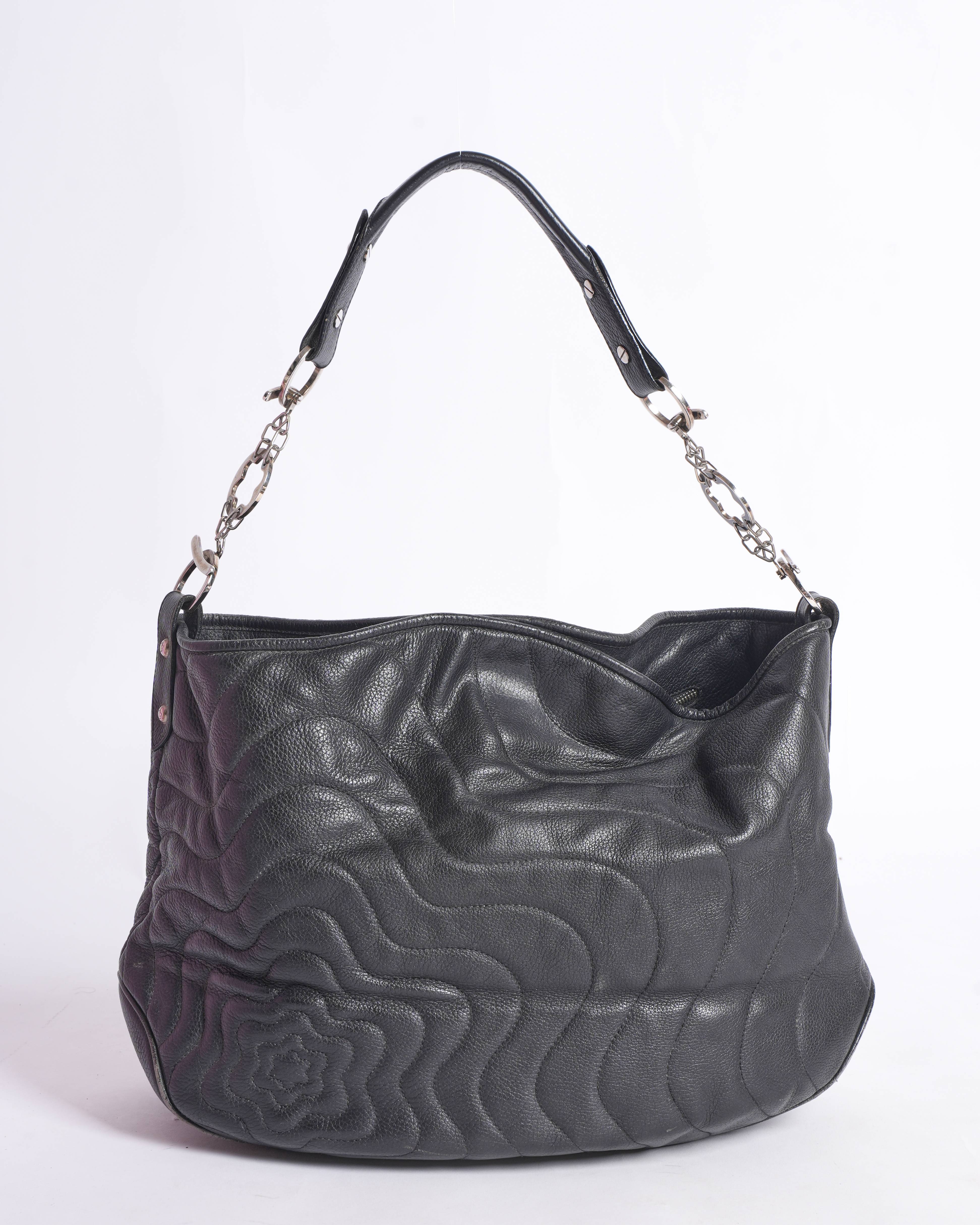 Montblanc Black Leather Starisma Alcina Hobo Bag