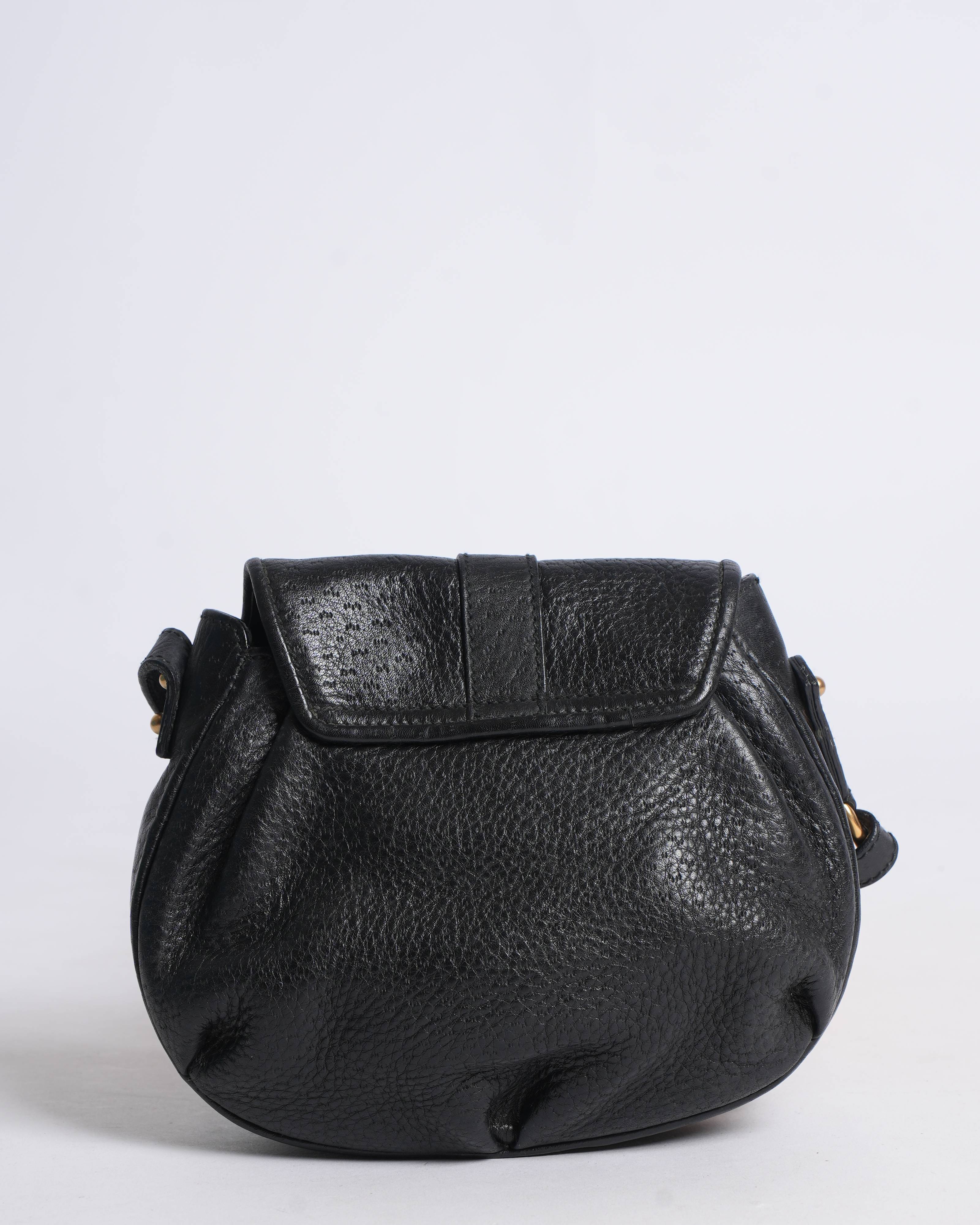 Salvatore Ferragamo black gancio flap crossbody bag