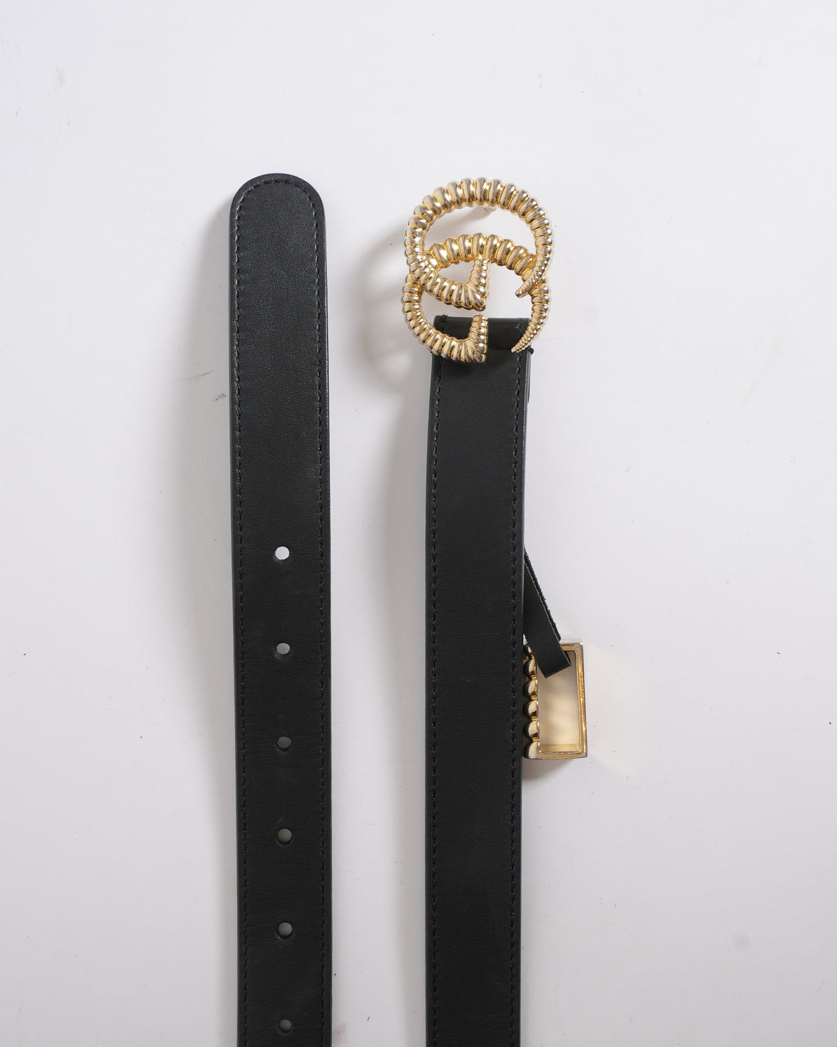 Gucci Women's Belt With Torchon Double G Buckle In Black Leather