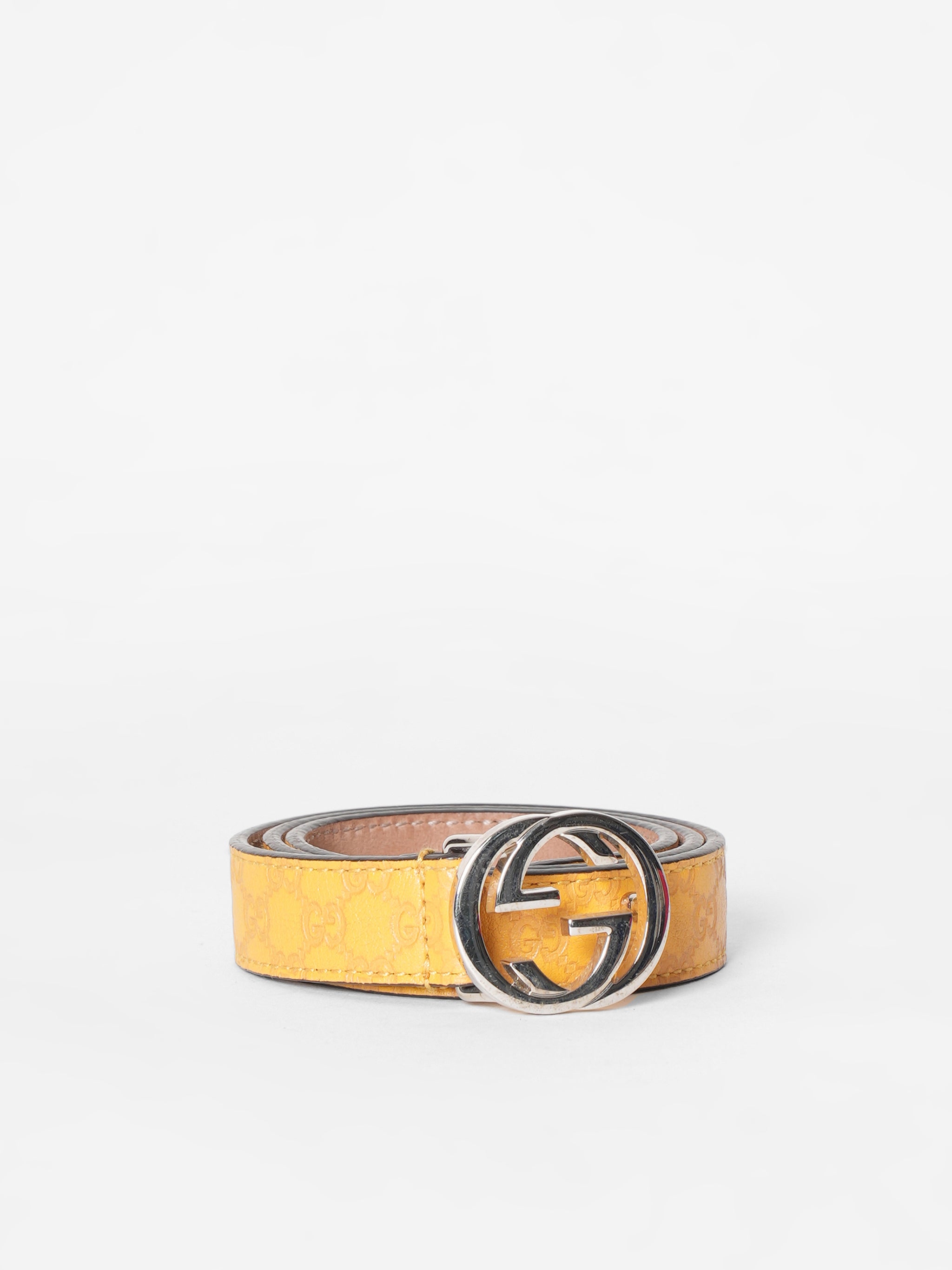 Gucci Double GG Logo Silver Buckle