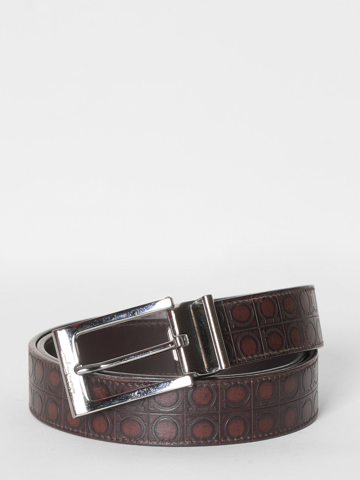Salvatore Ferragamo Brown Embossed Belt