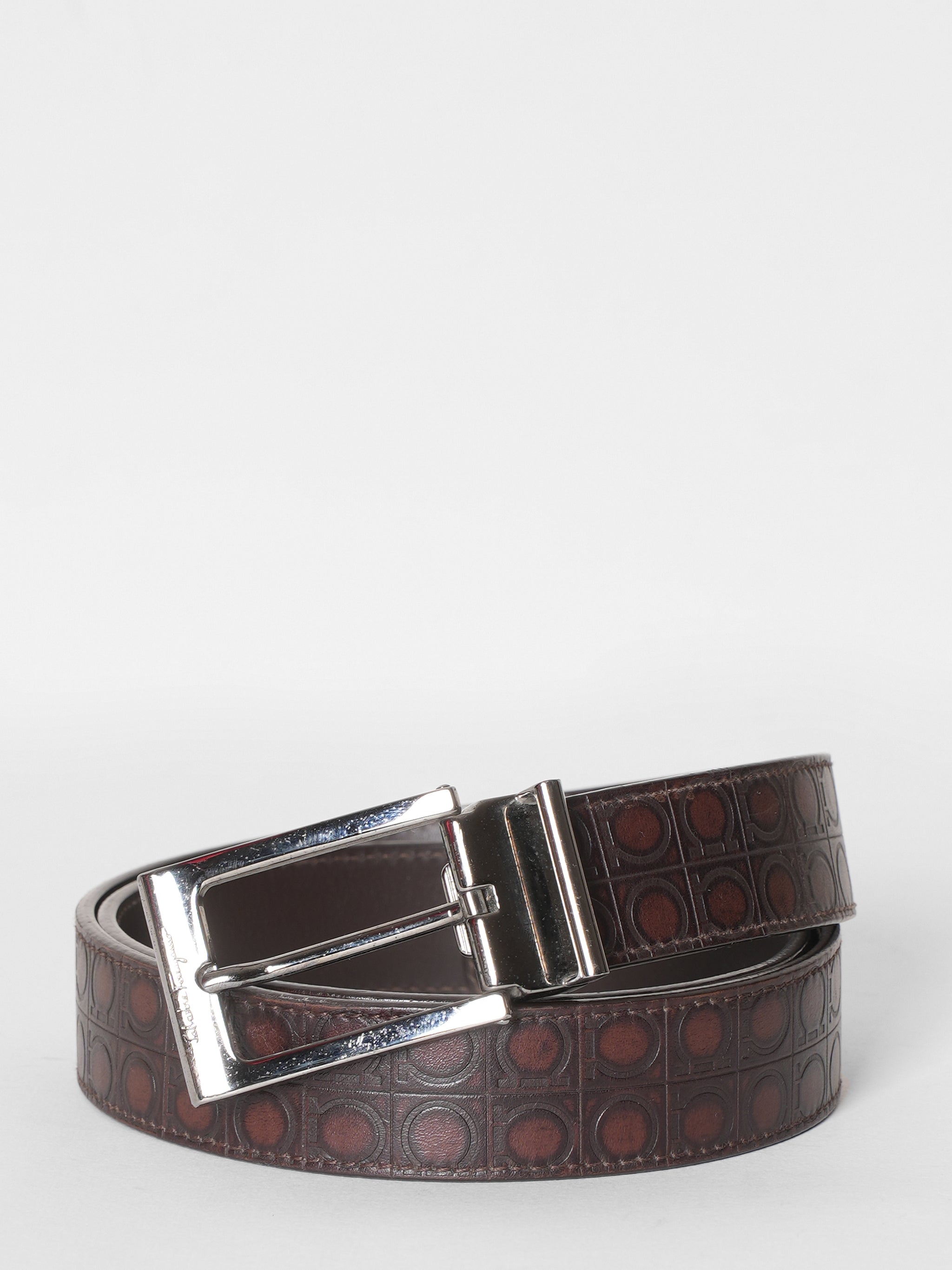 Ferragamo Brown Embossed Belt