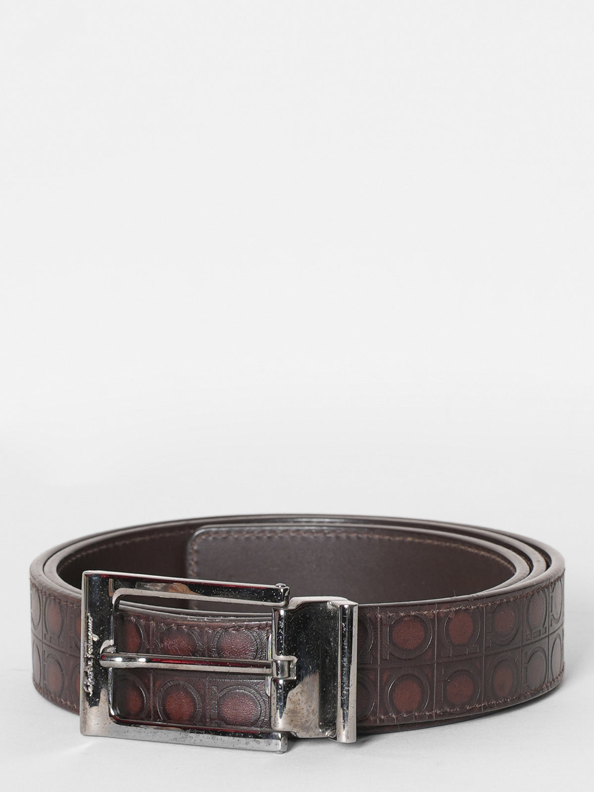 Salvatore Ferragamo Brown Embossed Belt