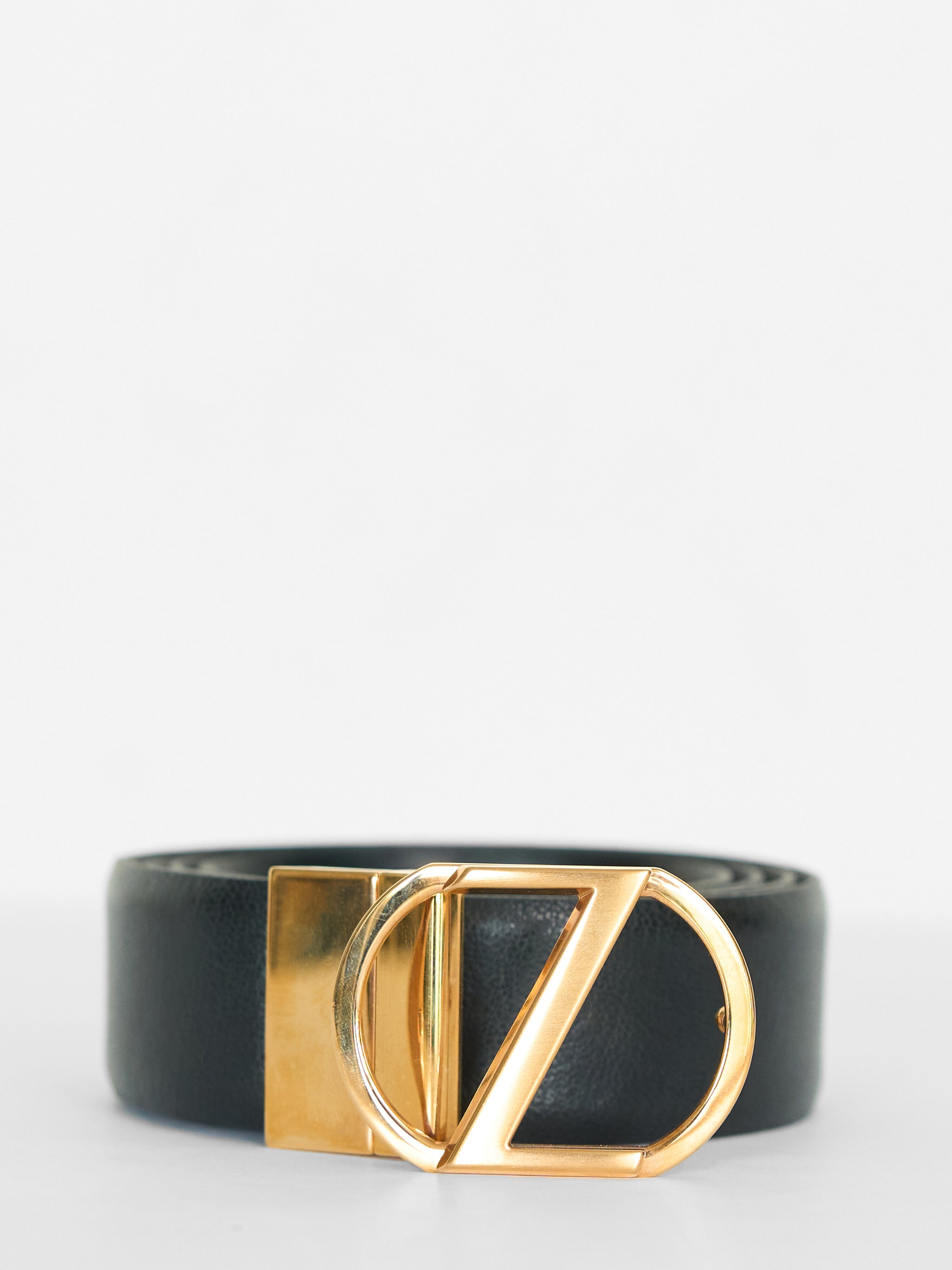 Z Zegna Reversible Gold Tone Belt