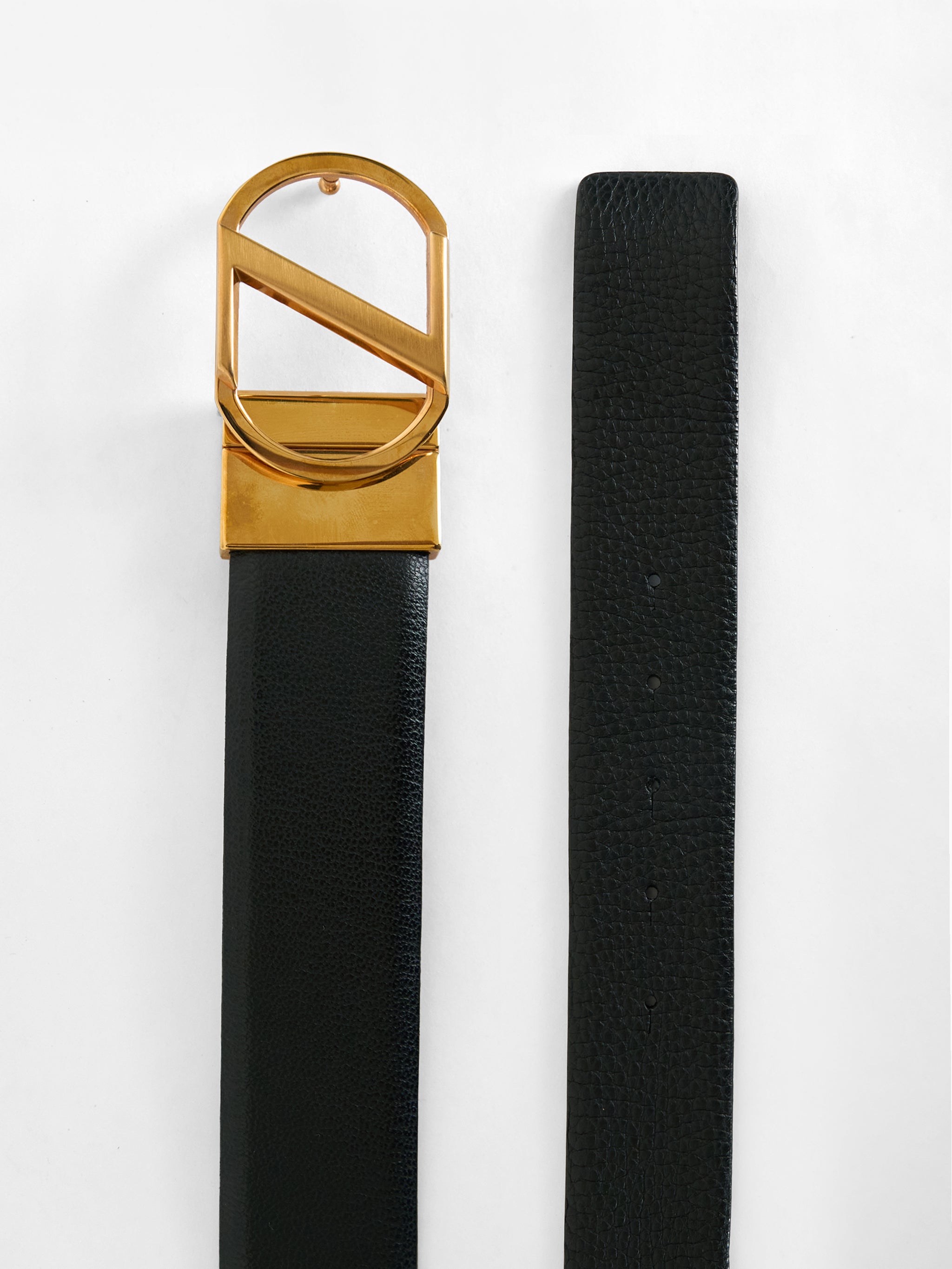 Z Zegna Reversible Gold Tone Belt