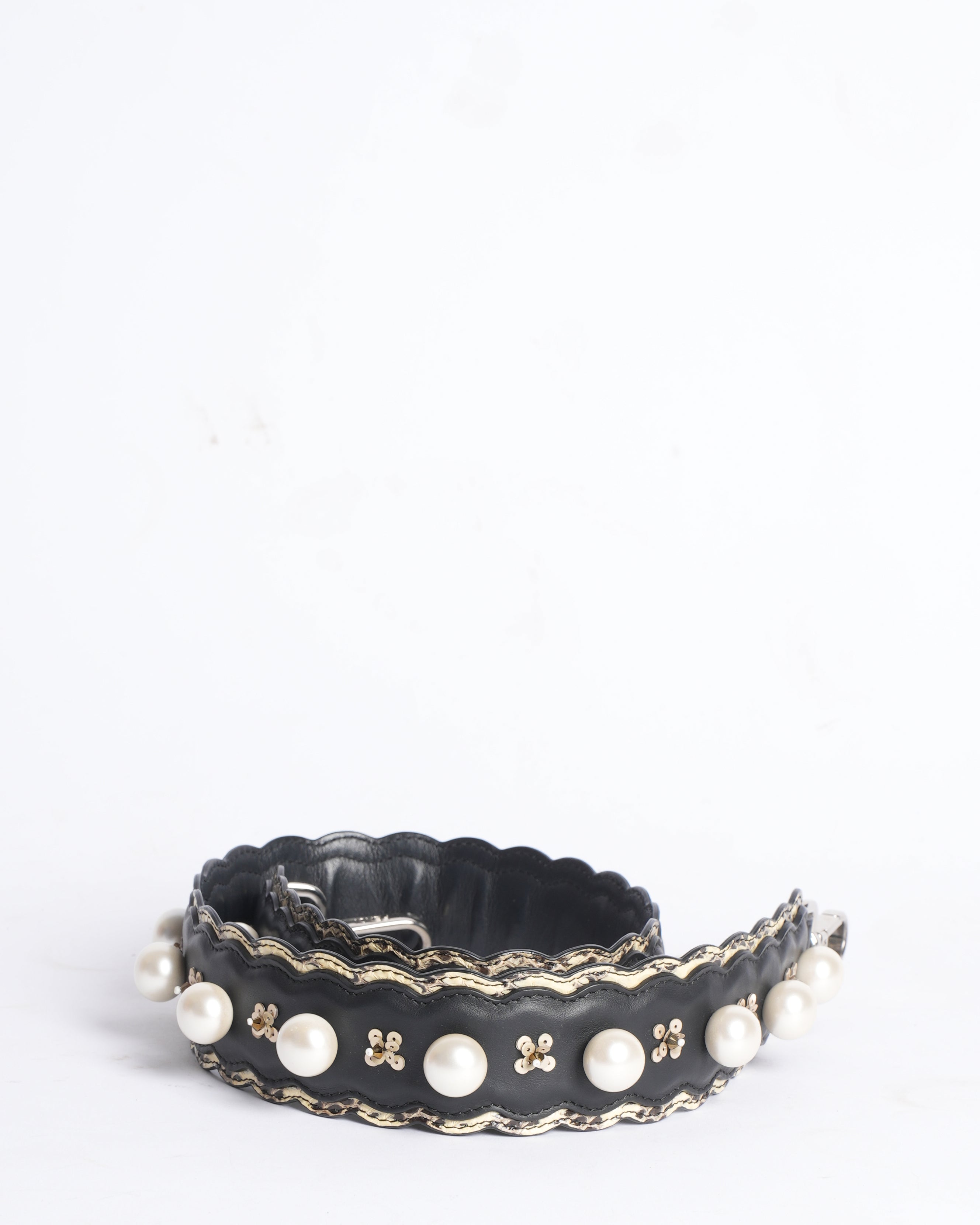 Fendi Faux Pearl Detachable Shoulder Embellished Belt