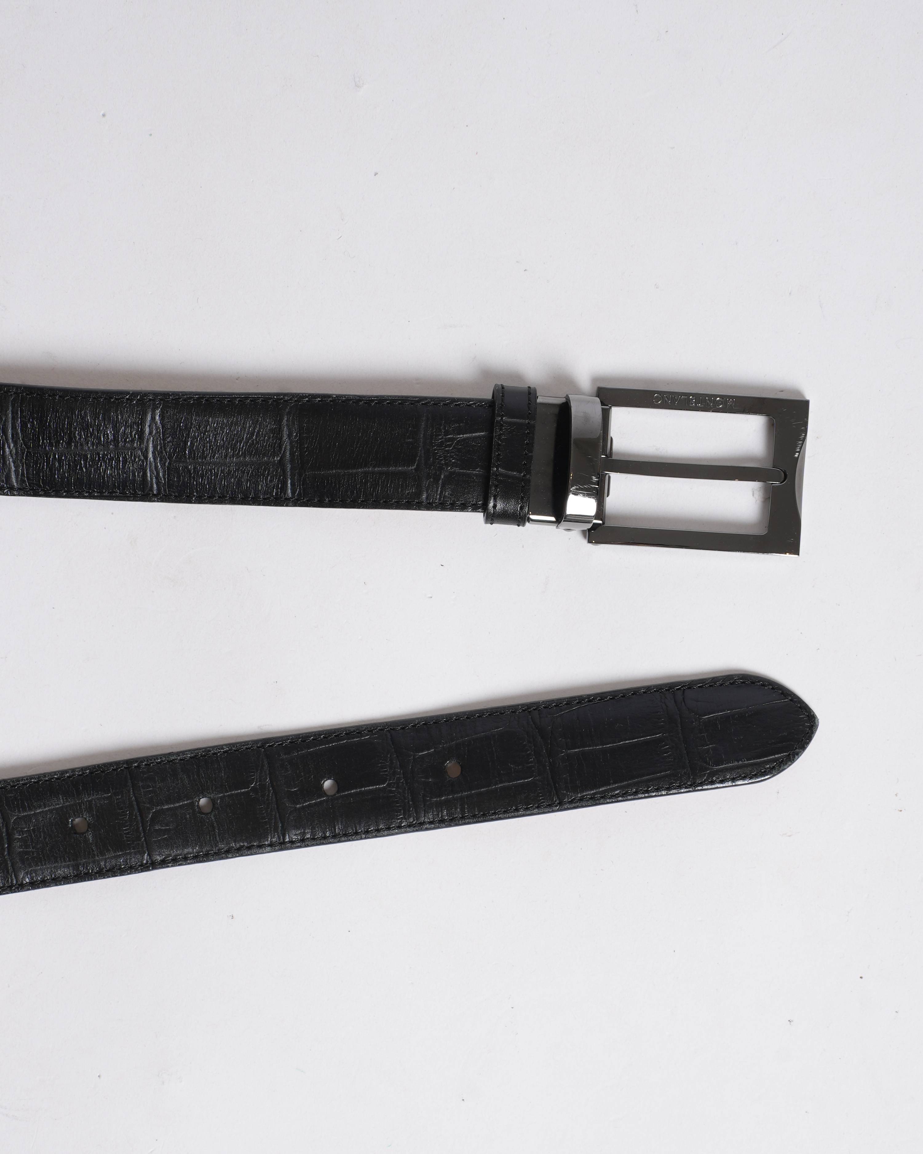 Montblanc black leather belt