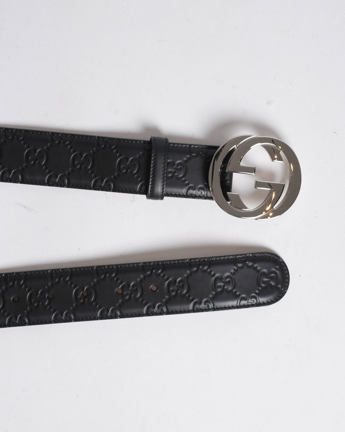 New Gucci Embossed black men's belt