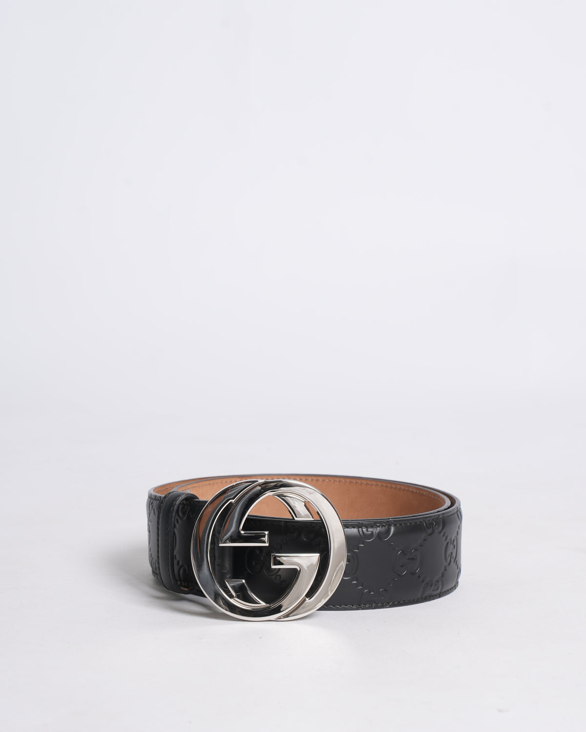 New Gucci Embossed black men's belt