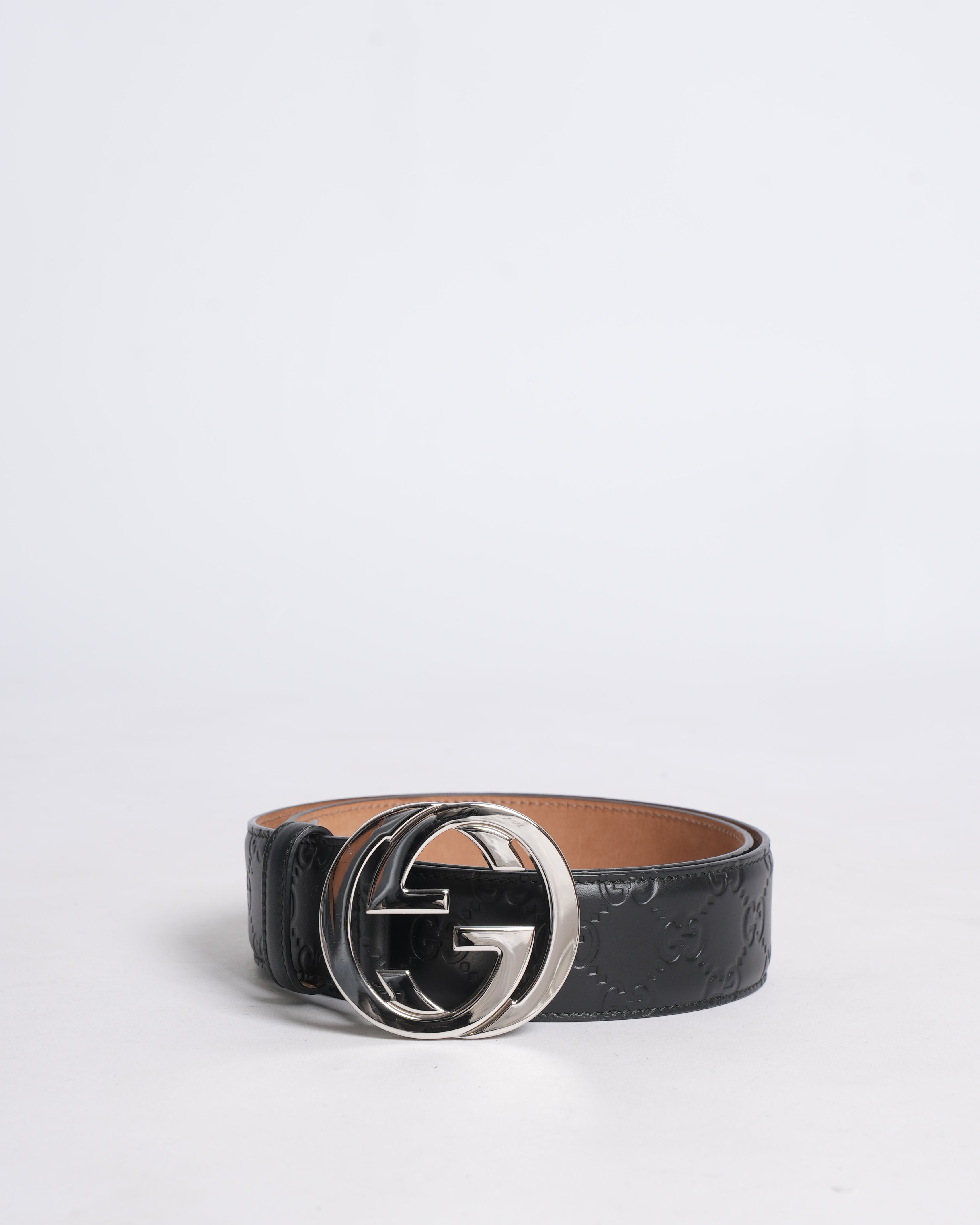 New Gucci Embossed black men's belt