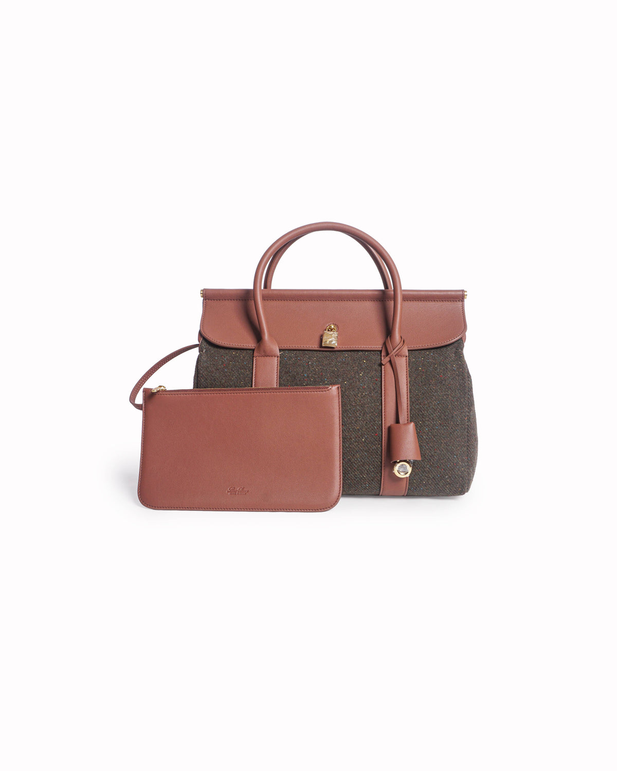 Loro Piana Loom L32 Cashmere Tweed & Leather HandBag