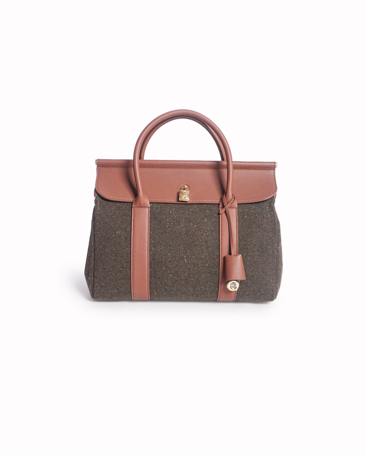 Loro Piana Loom L32 Cashmere Tweed & Leather HandBag