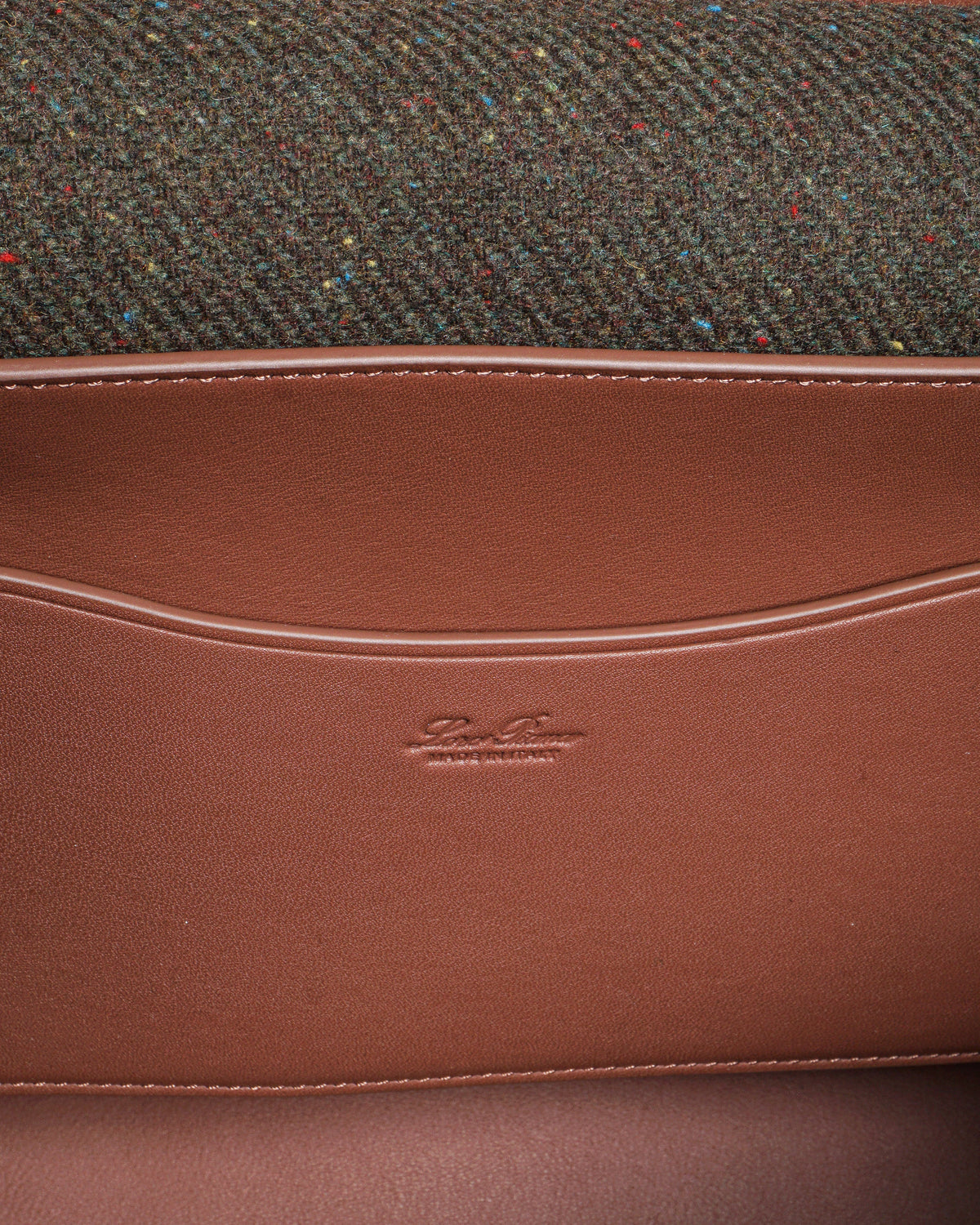 Loro Piana Loom L32 Cashmere Tweed & Leather HandBag