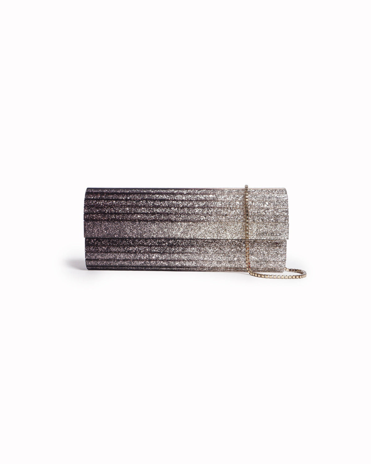 Jimmy Choo Sweetie Metallic Dégradé Glitter Plexi Clutch