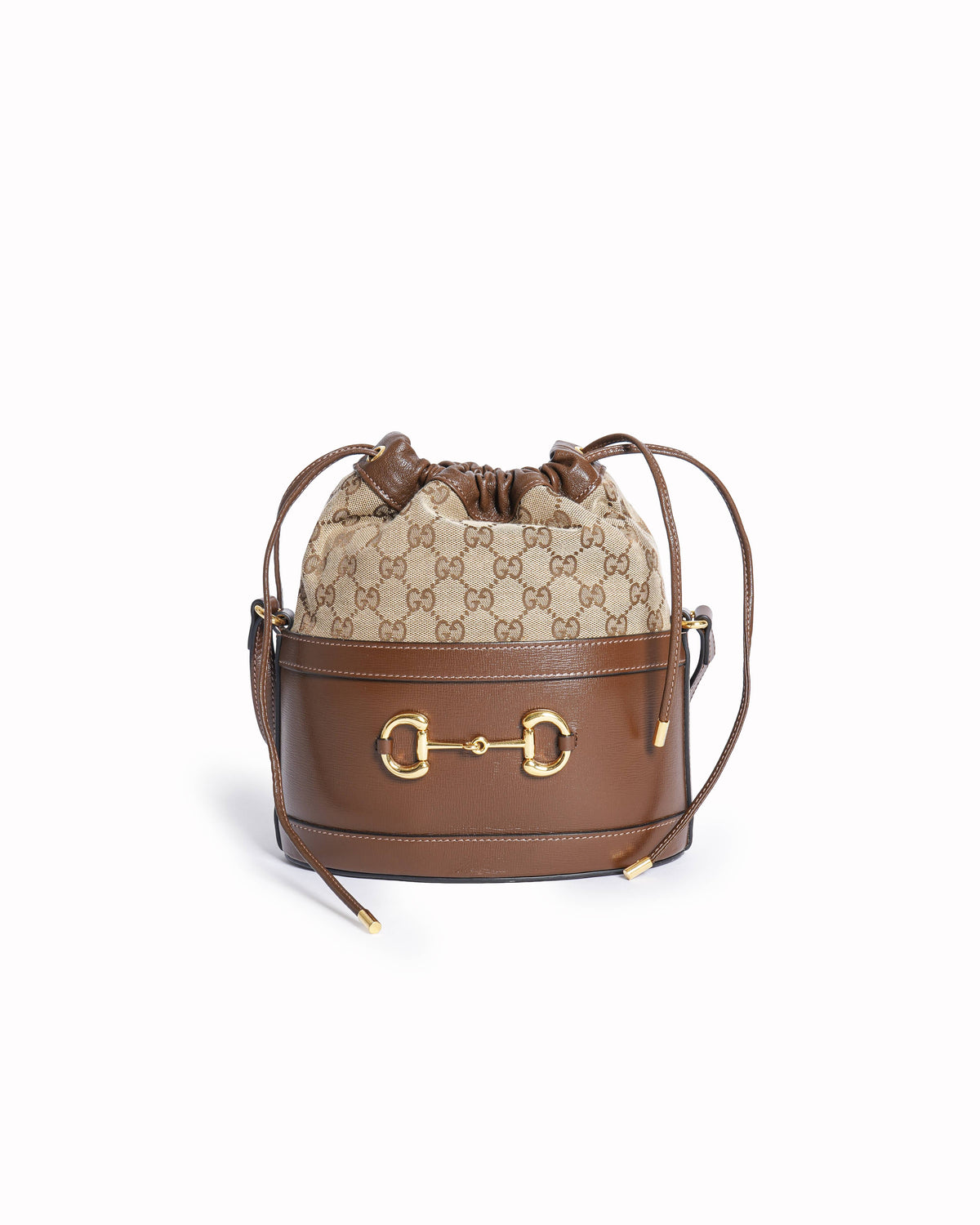 Gucci Brown GG Canvas Horsebit 1955 Bucket Bag
