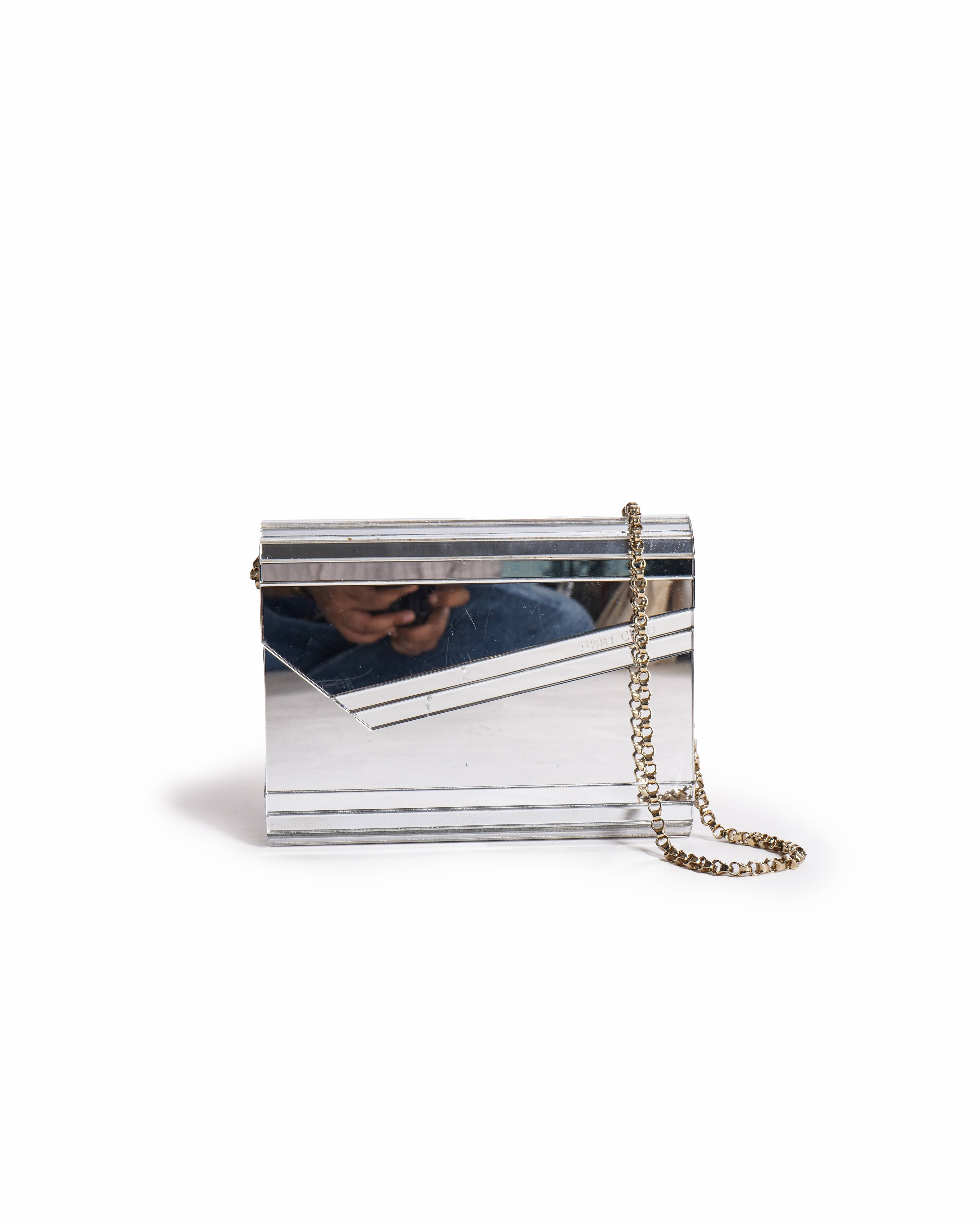 Jimmy Choo Acrylic Crossbody Bag In Silver Tone