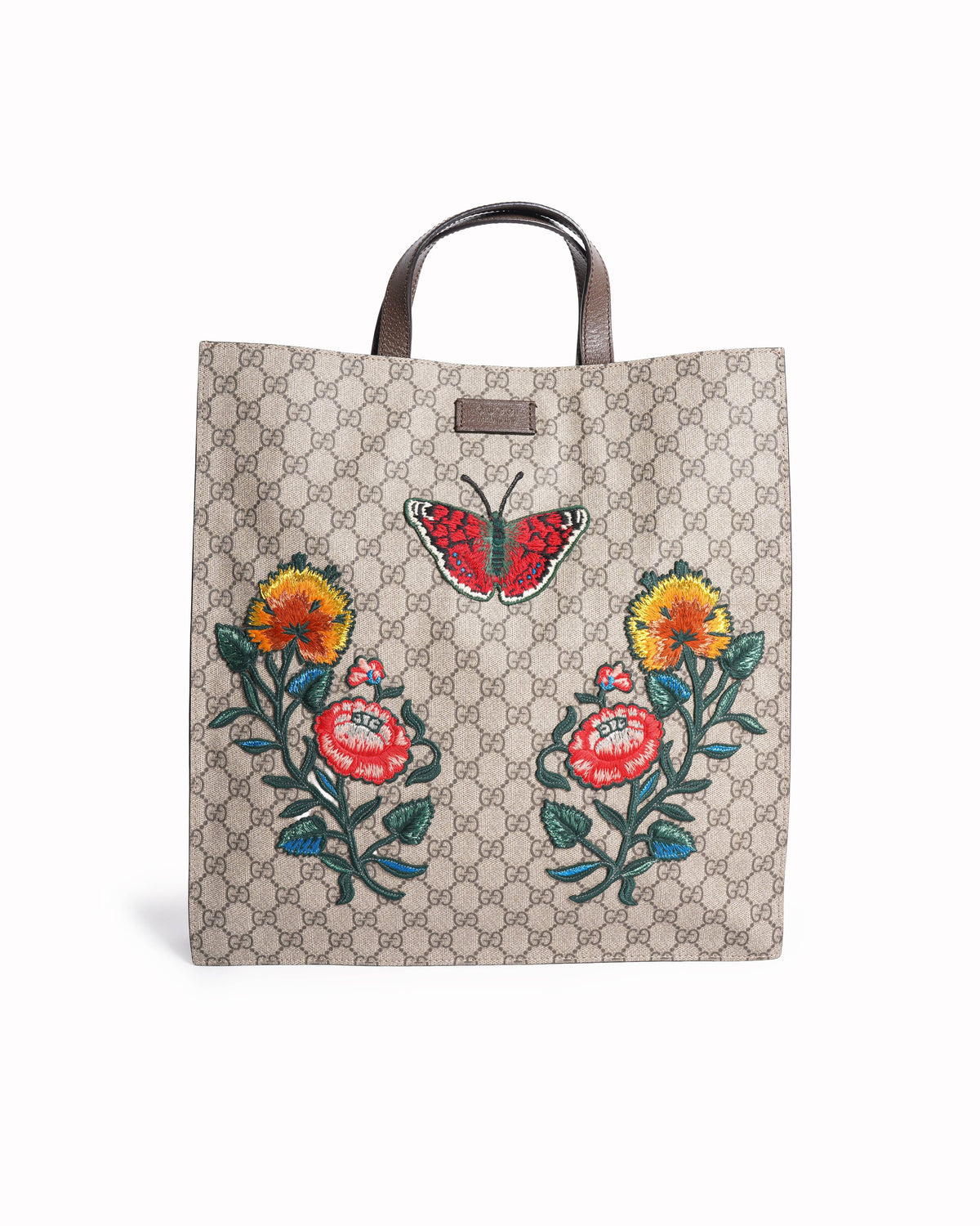 New Gucci GG Supreme Embroidery Tote Bag
