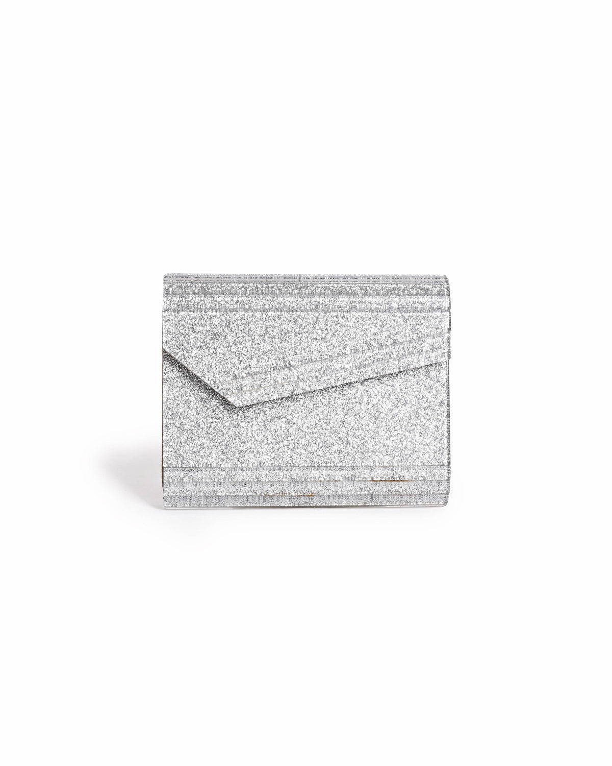 Jimmy Choo Candy Silver Glitter Acrylic Crossbody Bag