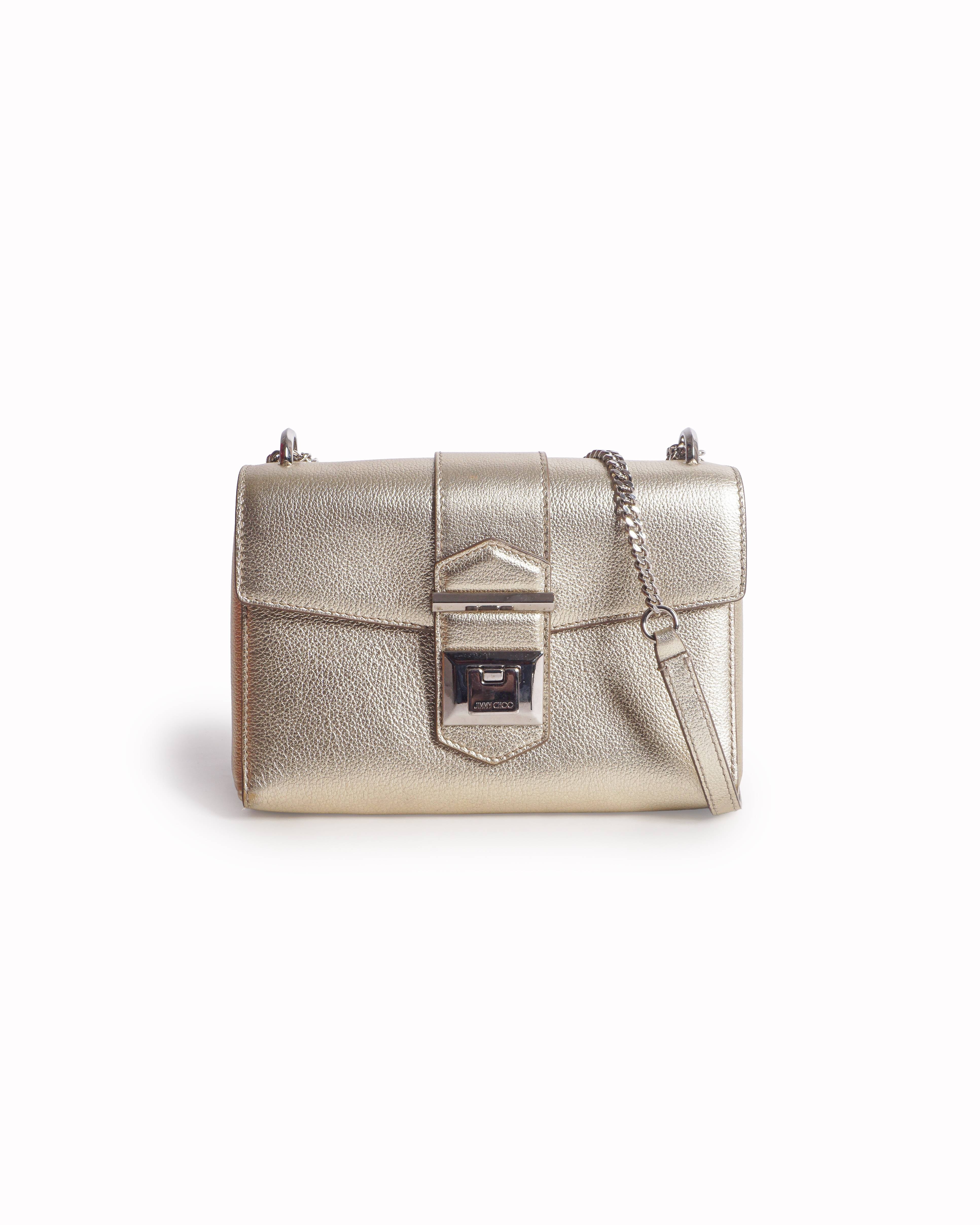 Jimmy Choo Metallic Gold Leather Shoulder Bag