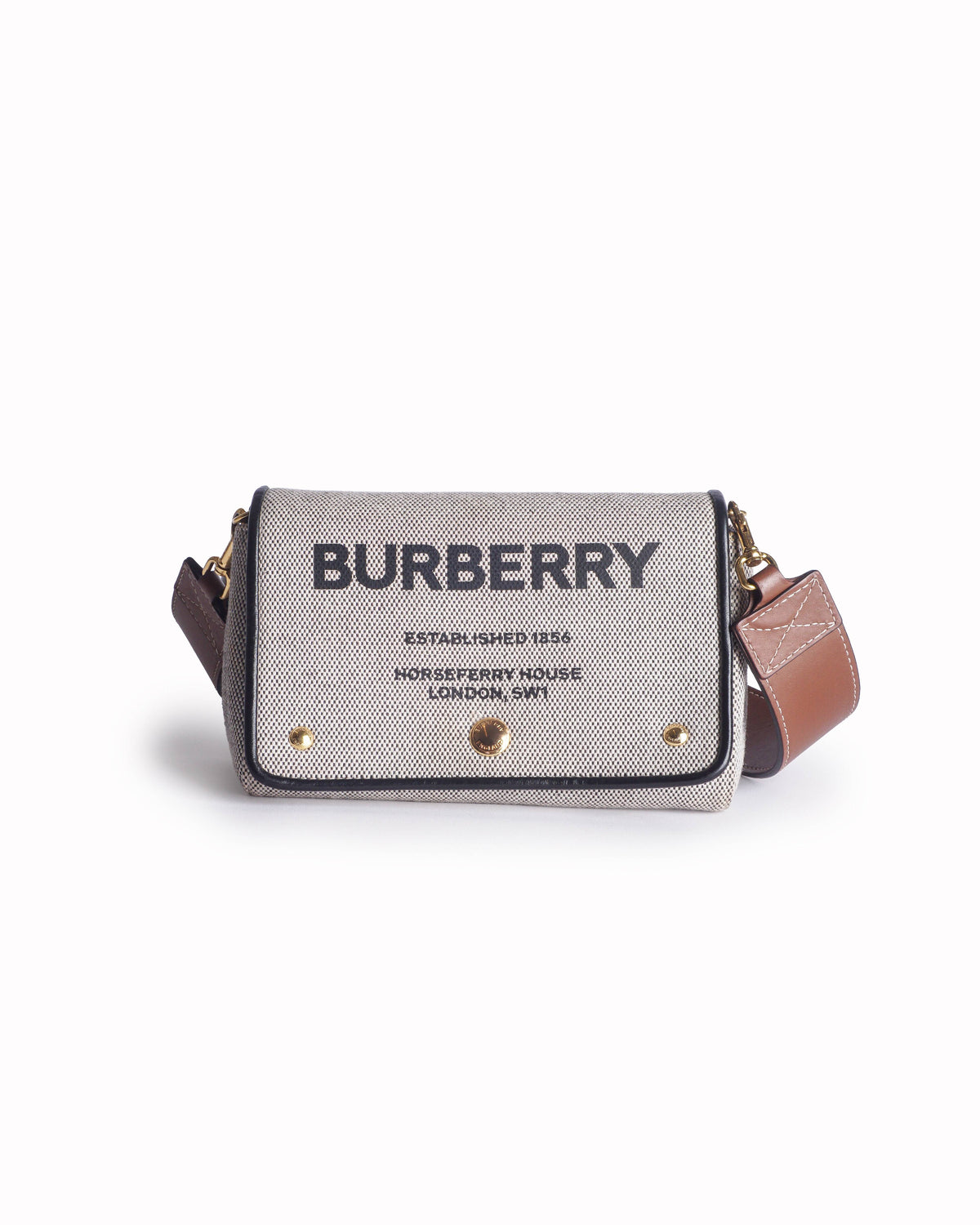 Burberry Horseferry Print Canvas & Leather Crossbody Bag