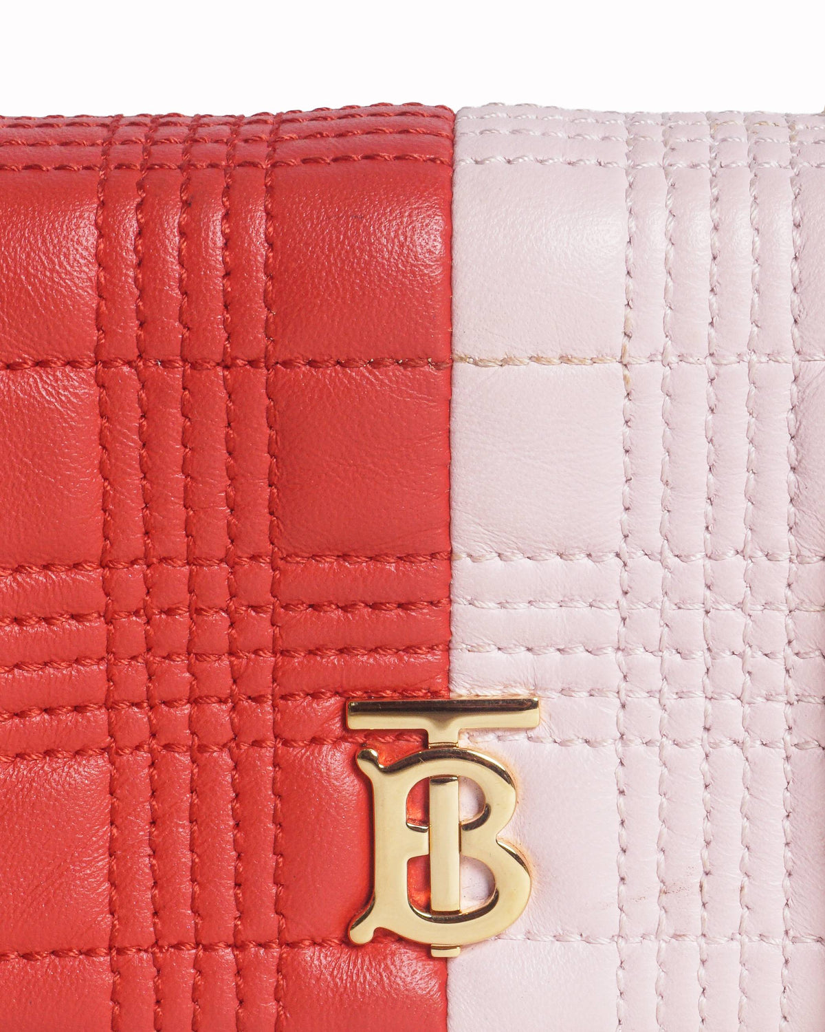 Burberry Two-Tone Red & Pink Lola Quilted Leather Mini Bag