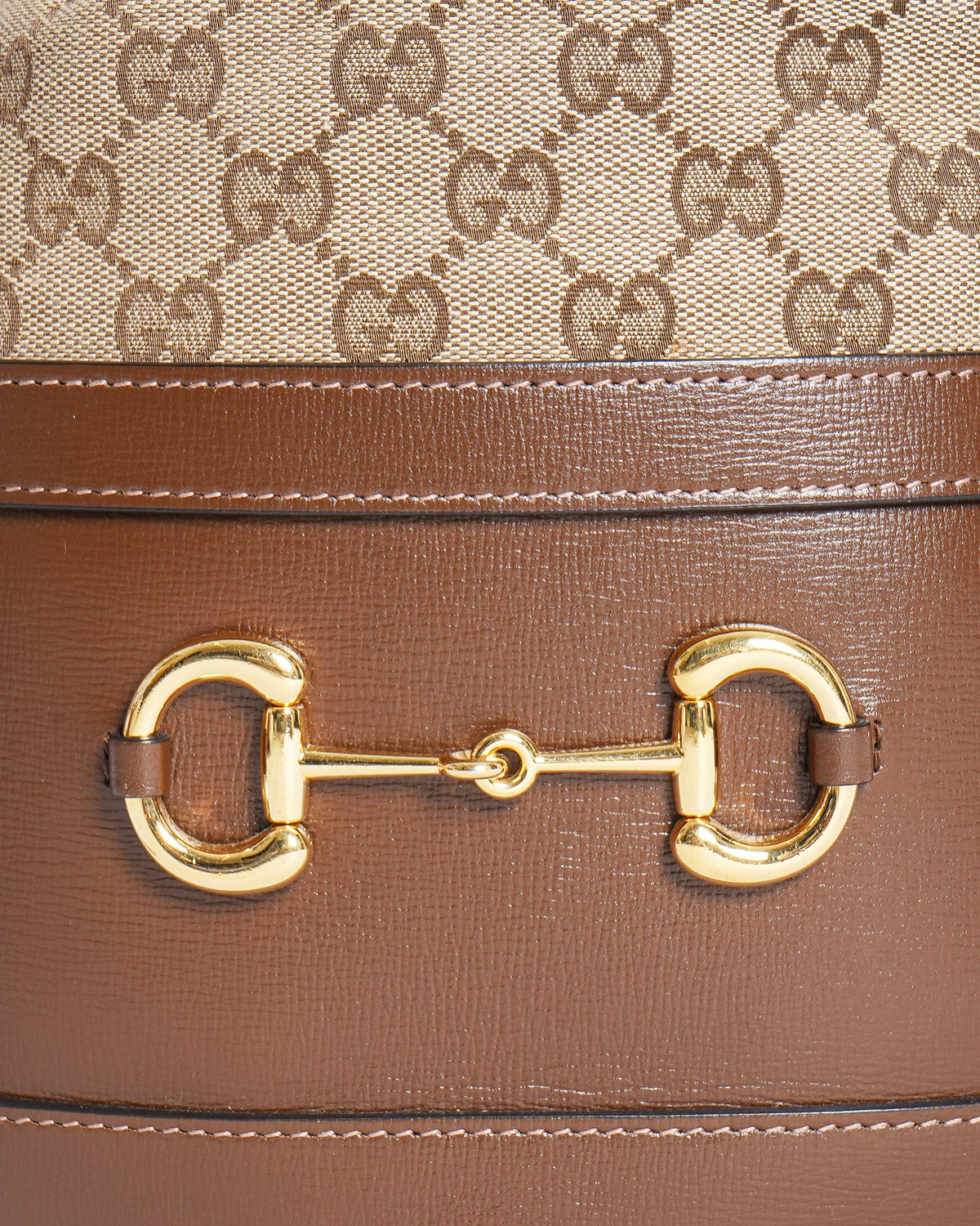 Gucci Brown GG Canvas Horsebit 1955 Bucket Bag