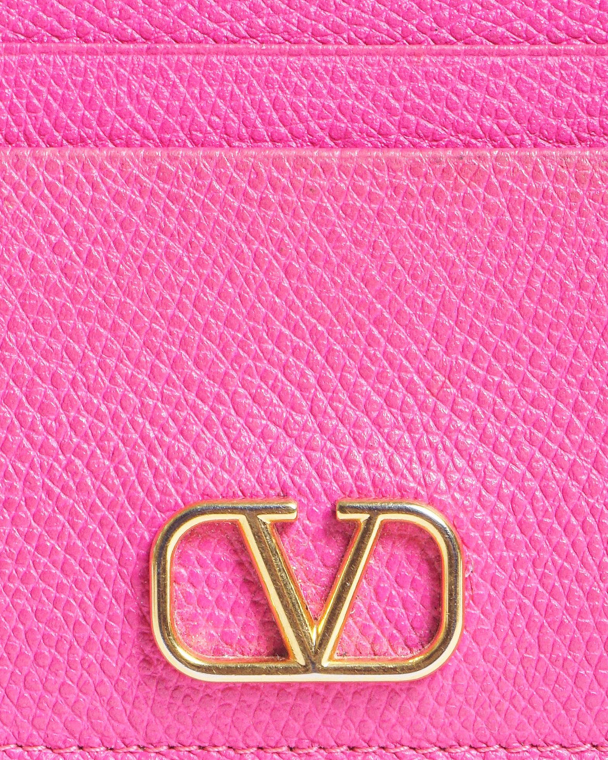 Valentino Garavani Fuchsia Pink VLogo Signature Card Holder