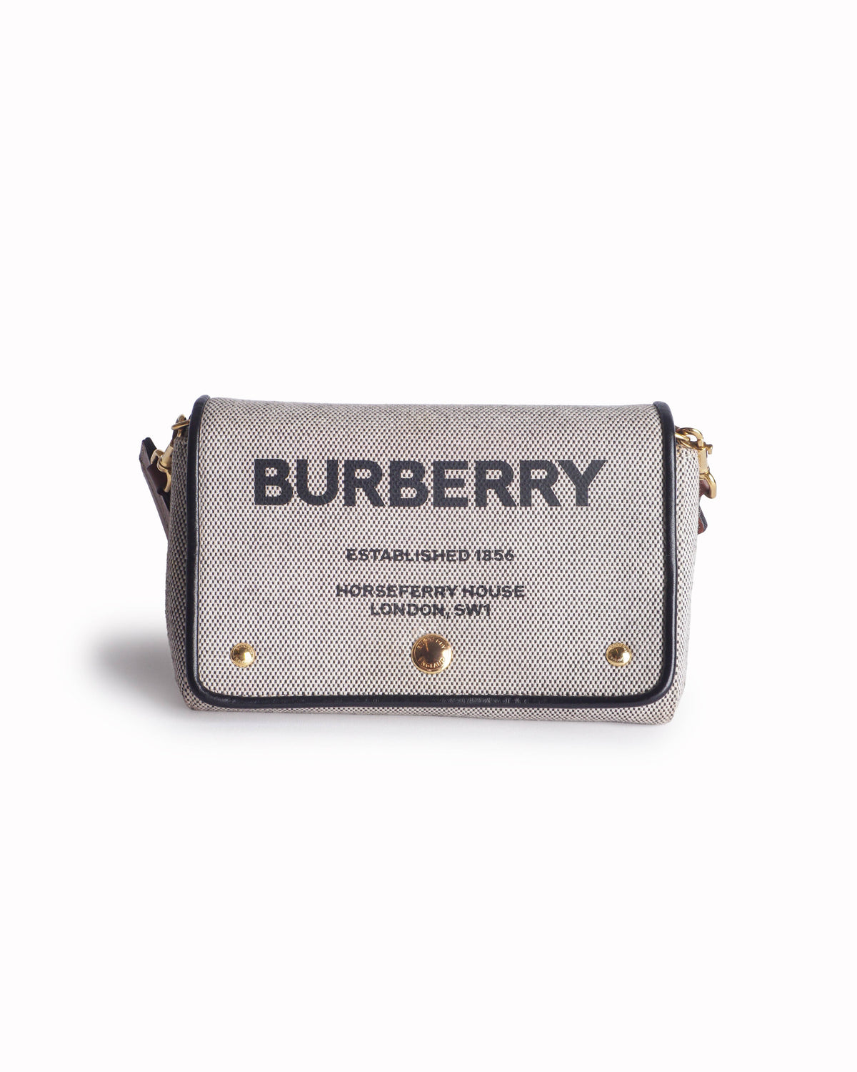 Burberry Horseferry Print Canvas & Leather Crossbody Bag