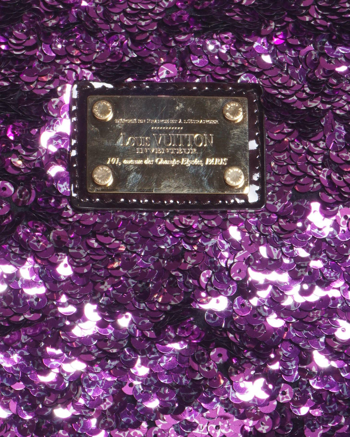 Louis Vuitton Limited Edition Violette Sequin Rococo Pochette Clutch Bag