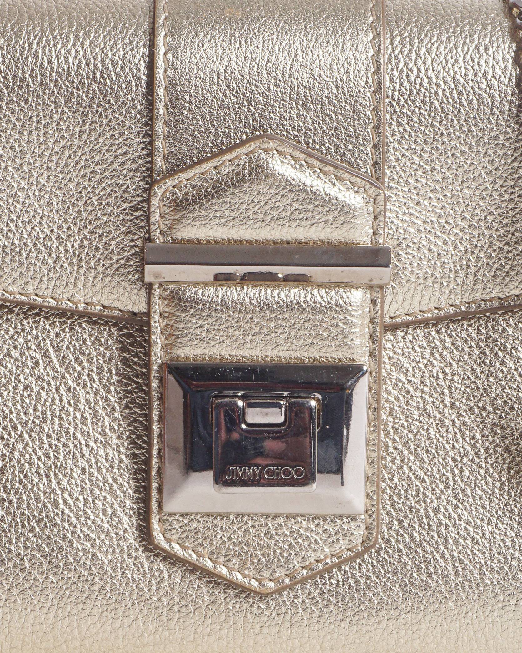 Jimmy Choo Metallic Gold Leather Shoulder Bag
