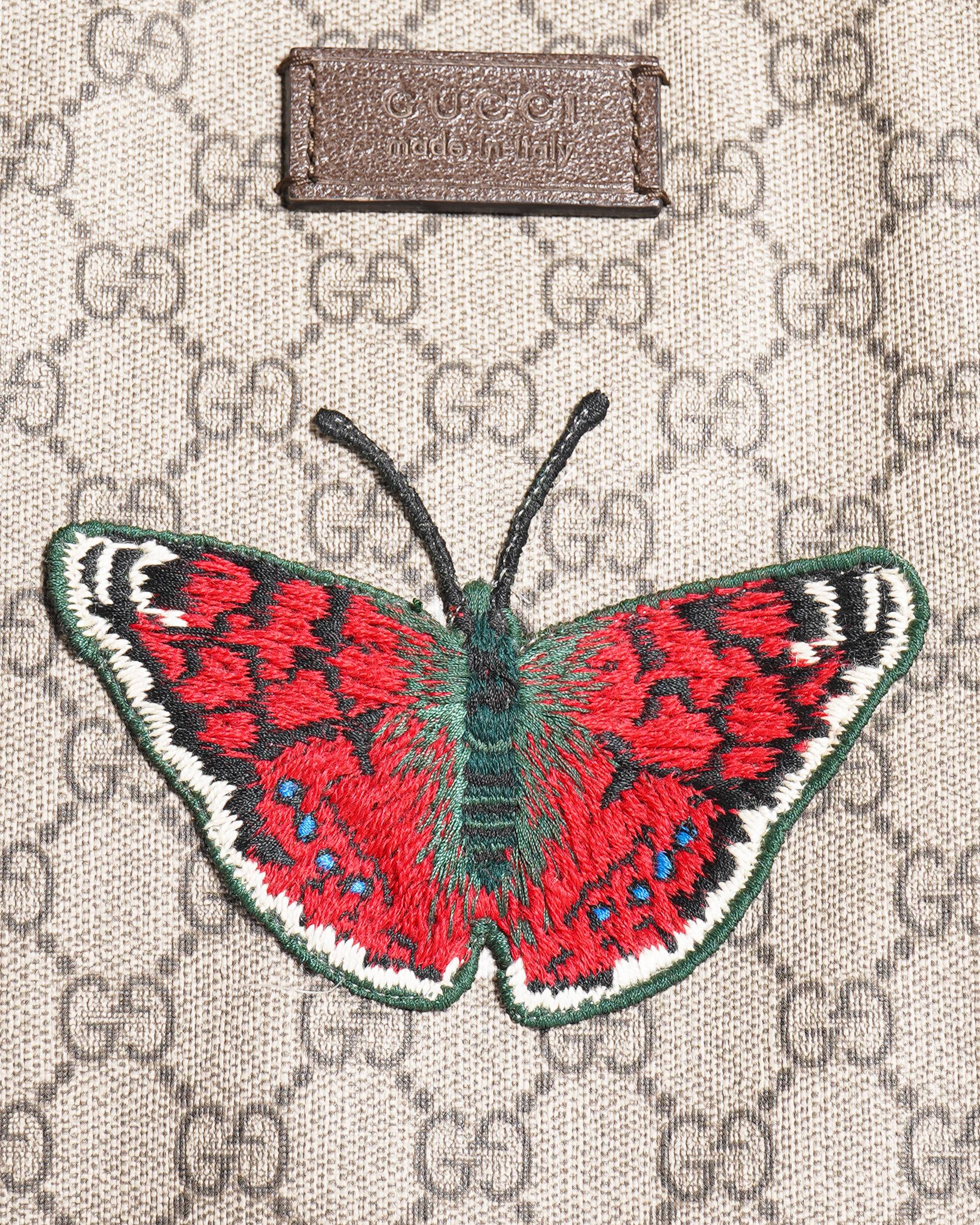 New Gucci GG Supreme Embroidery Tote Bag