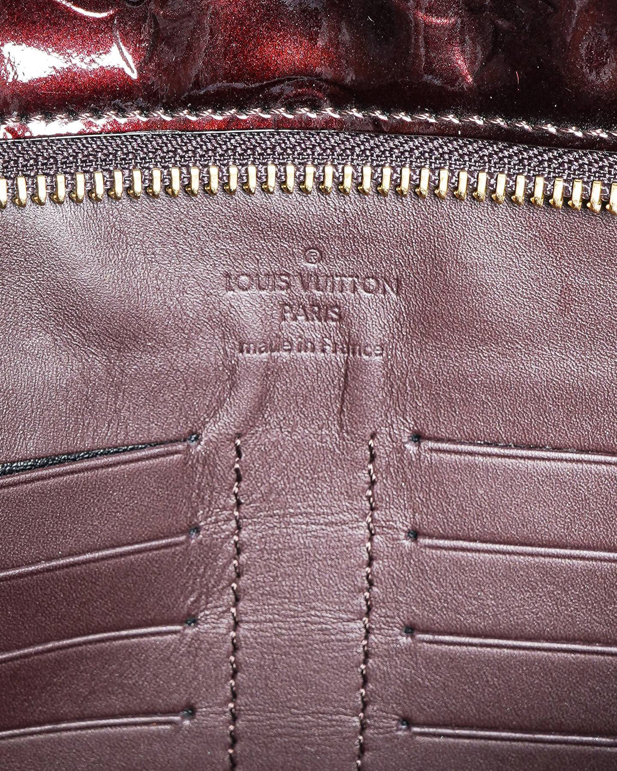 Louis Vuitton Amarante Monogram Vernis Pershing Square MM clutch