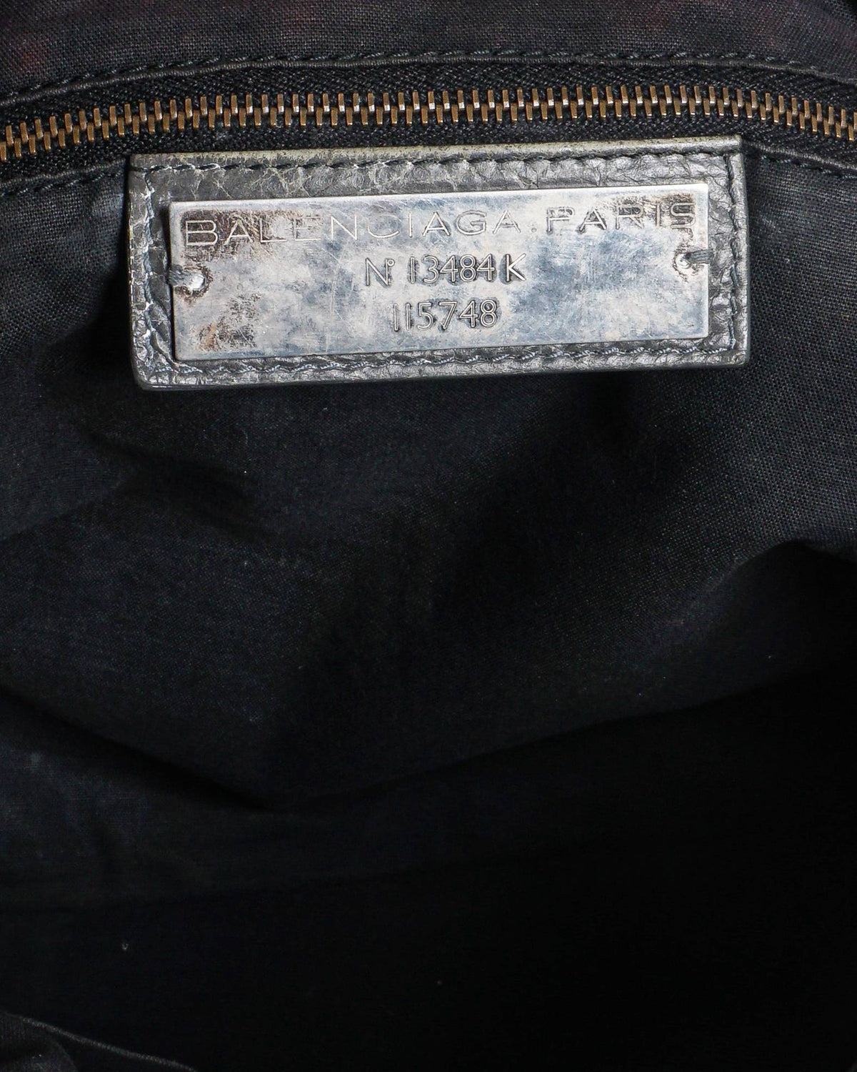 Balenciaga Motocross City Bag in Distressed Grey Arena Leather