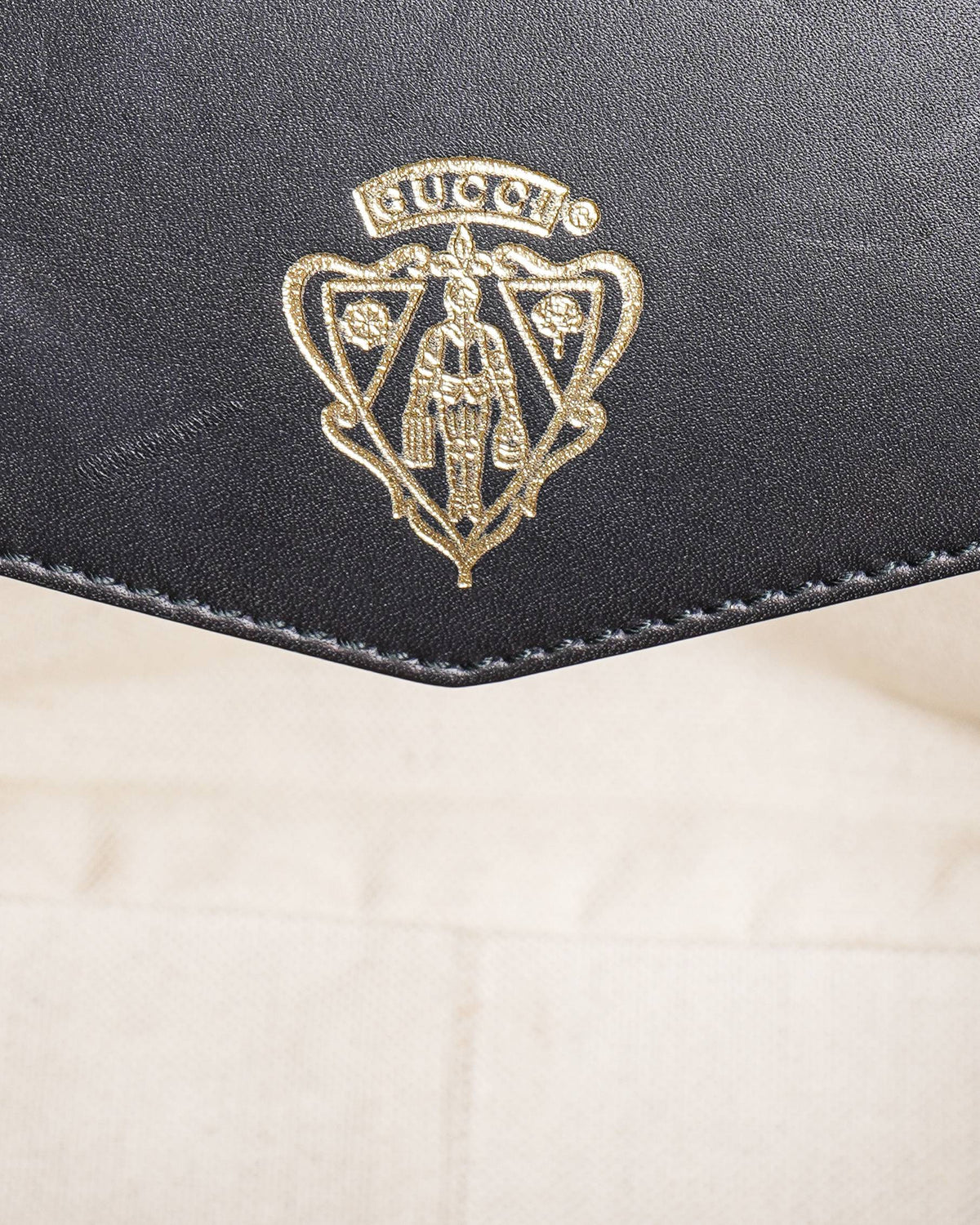 Gucci Black Leather And Suede Lady Stirrup Top Handle Bag