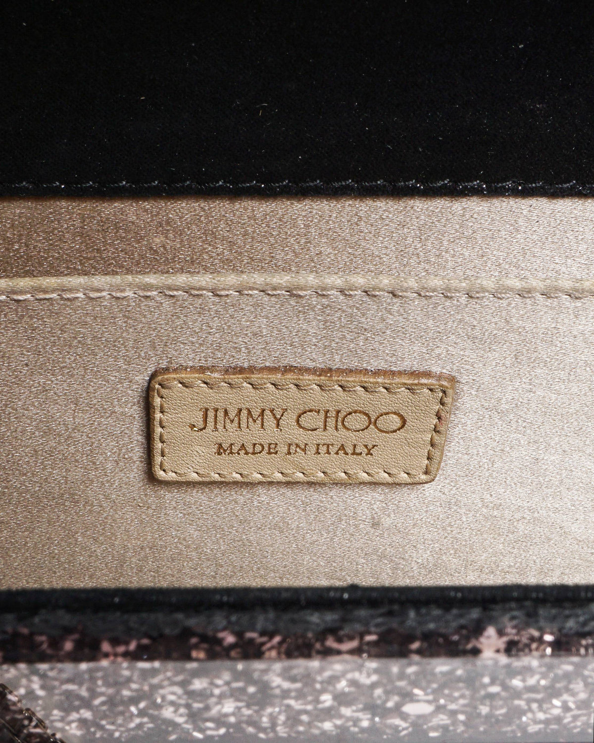 Jimmy Choo Sweetie Metallic Dégradé Glitter Plexi Clutch