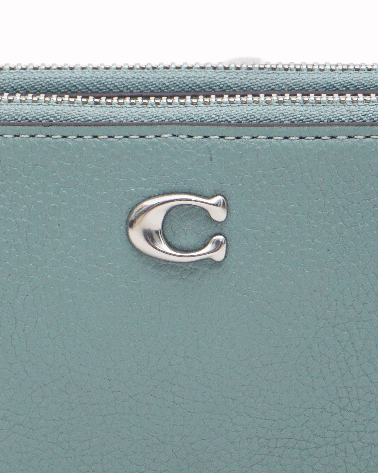 Coach Aquamarine Green Pebbled Leather Kira Crossbody Pouch