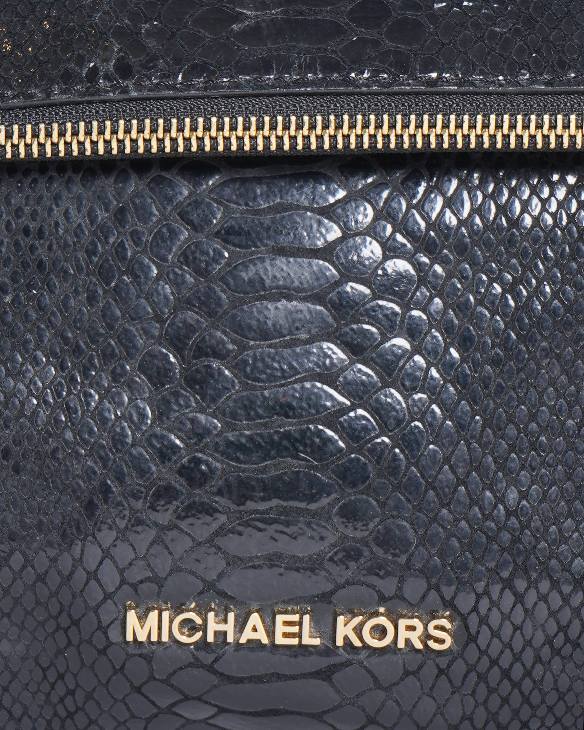 Michael Kors Python-Embossed Leather Shoulder Bag