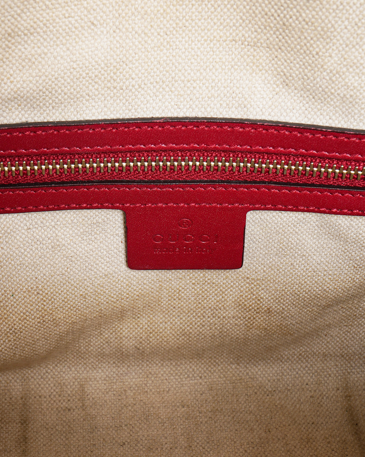 Gucci Beige/Red GG Canvas And Leather Joy Boston Bag
