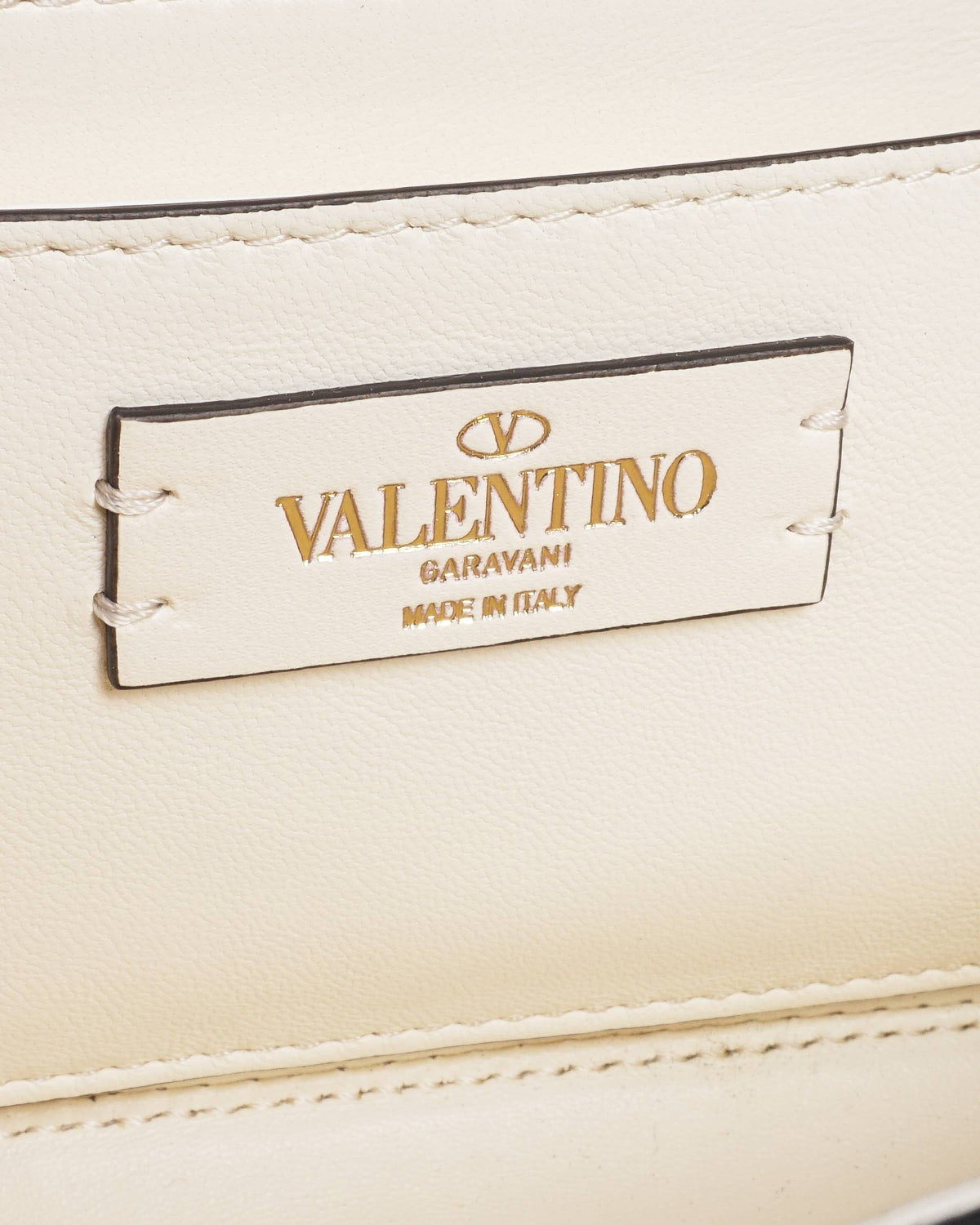 Valentino Garavani Sculpture Ivory Leather Shoulder Bag