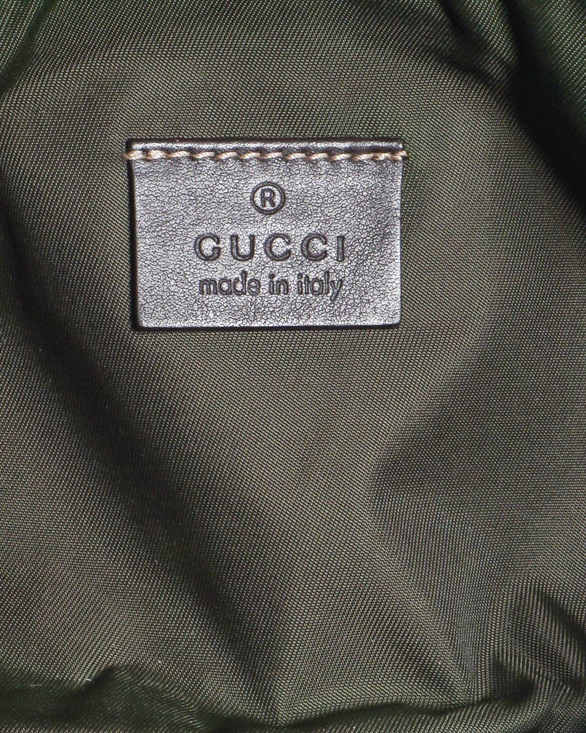 Gucci Beige & Brown GG Canvas Interlocking Logo Pochette Bag