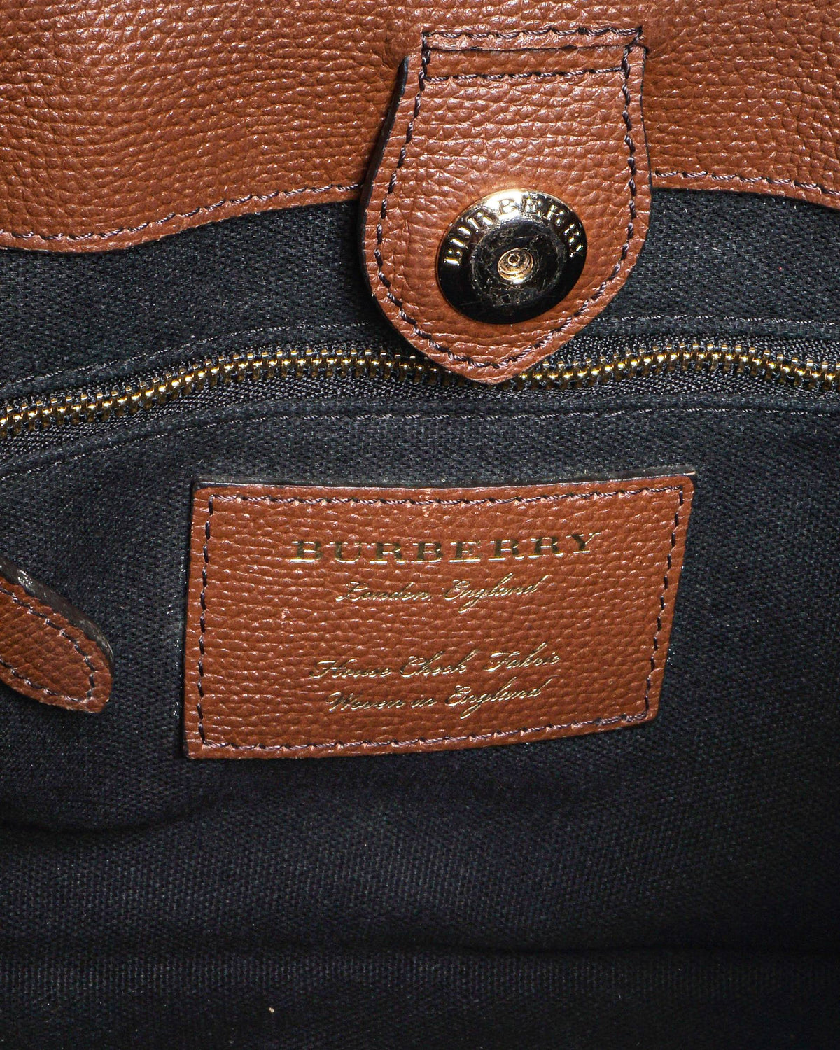 Burberry Small Banner Brown Leather Top Handle Bag