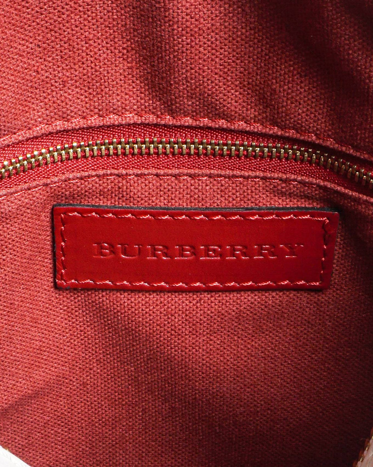 Burberry Haymarket Check White Leather Trim Top Handle Bag