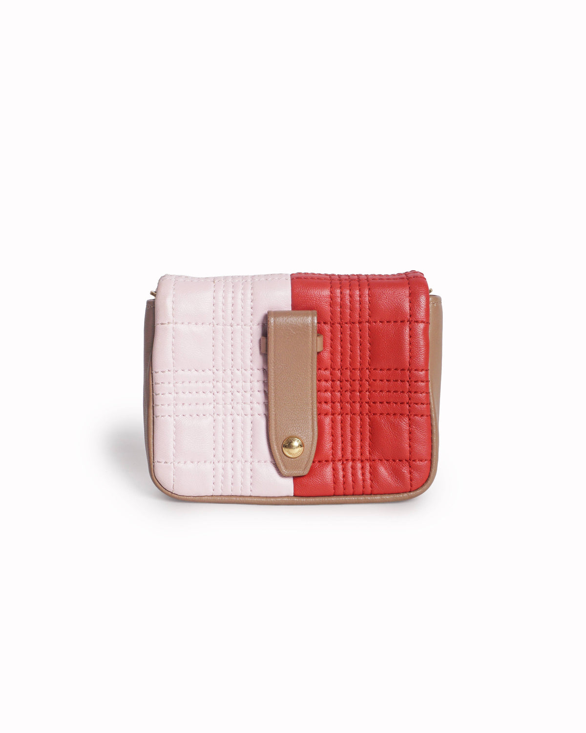 Burberry Two-Tone Red & Pink Lola Quilted Leather Mini Bag