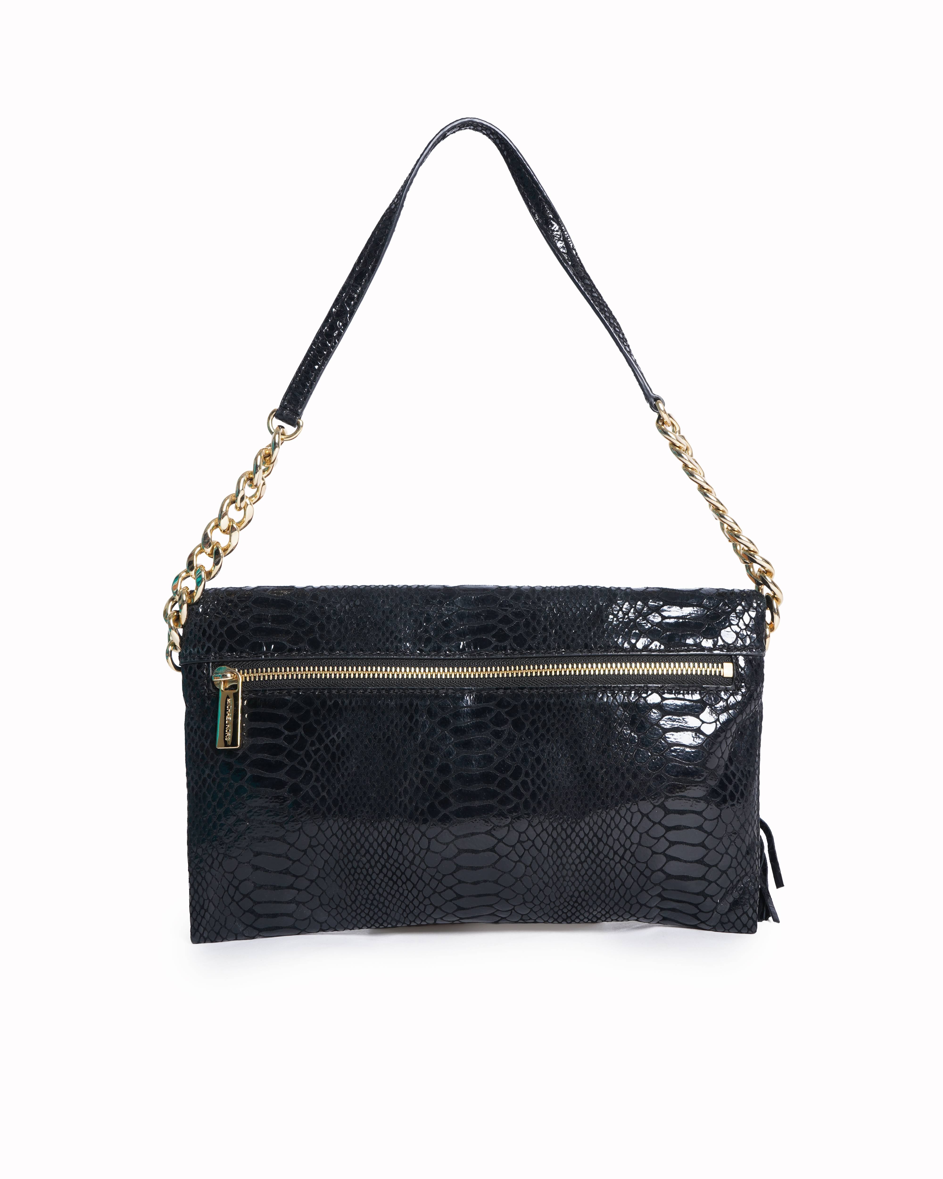 Michael Kors Python-Embossed Leather Shoulder Bag