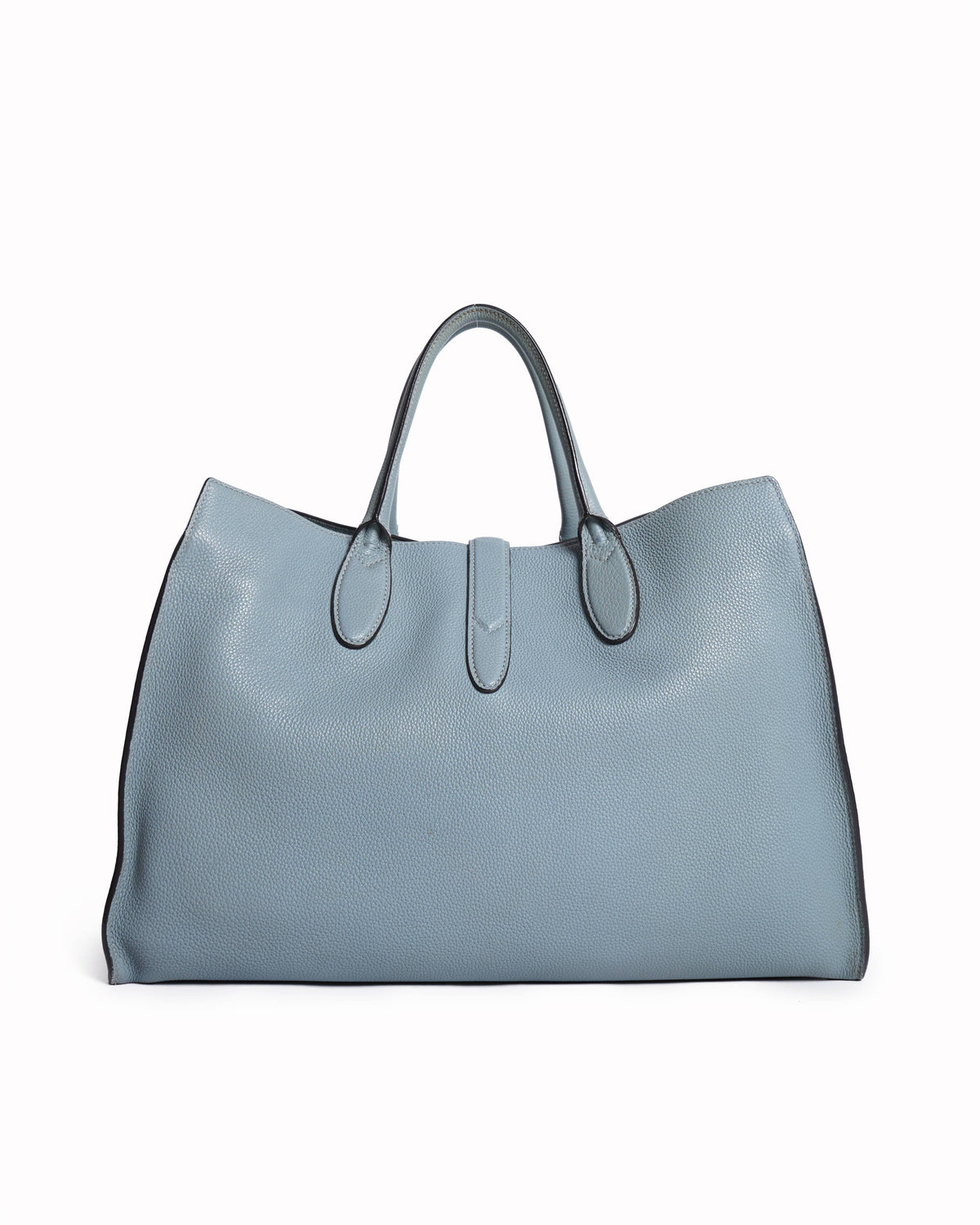 Gucci 
Light Blue Pebbled Leather Soft Jackie Large Top Handle Bag