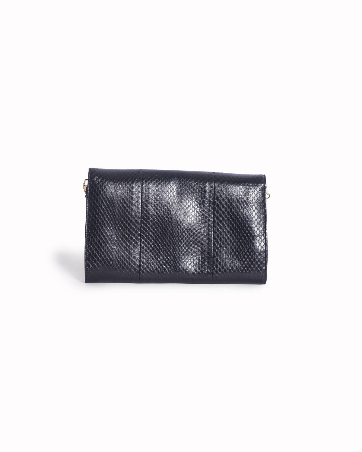 Roberto Cavalli Black Snake Embossed Panther Head Chain Bag