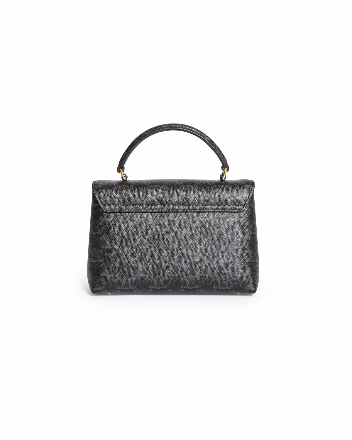 Celine Triomphe Canvas and Calfskin Top Handle Bag