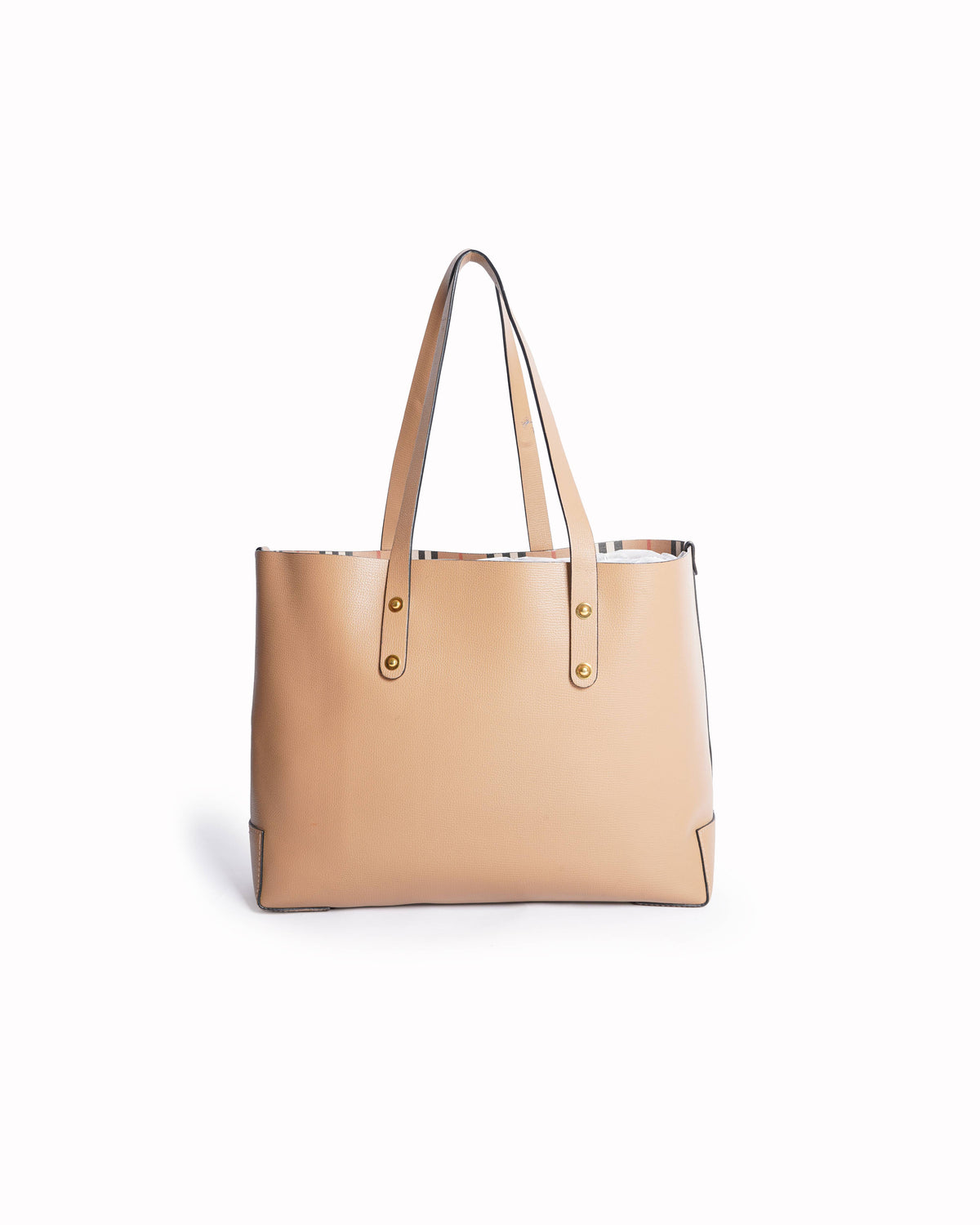 Burberry Crest Embossed beige tote bag