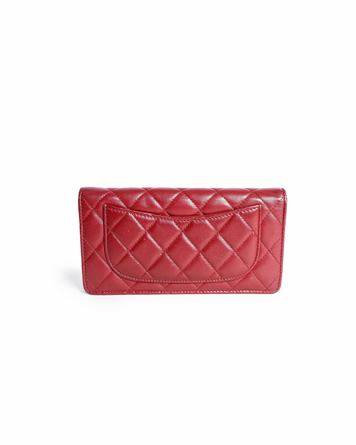Chanel Red Quilted Leather Yen Continental Wallet