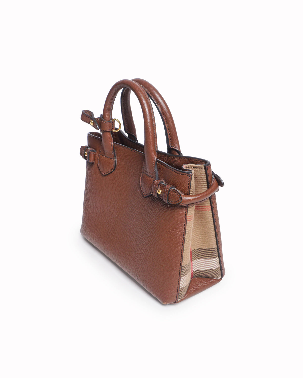 Burberry Small Banner Brown Leather Top Handle Bag